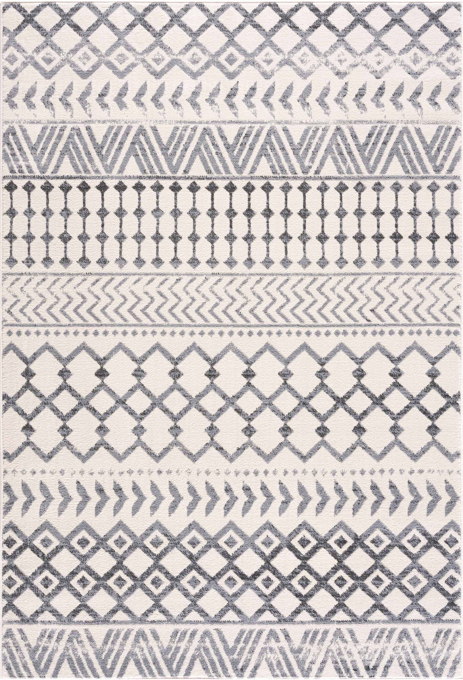 Crystal Boho Area Rugs Grey