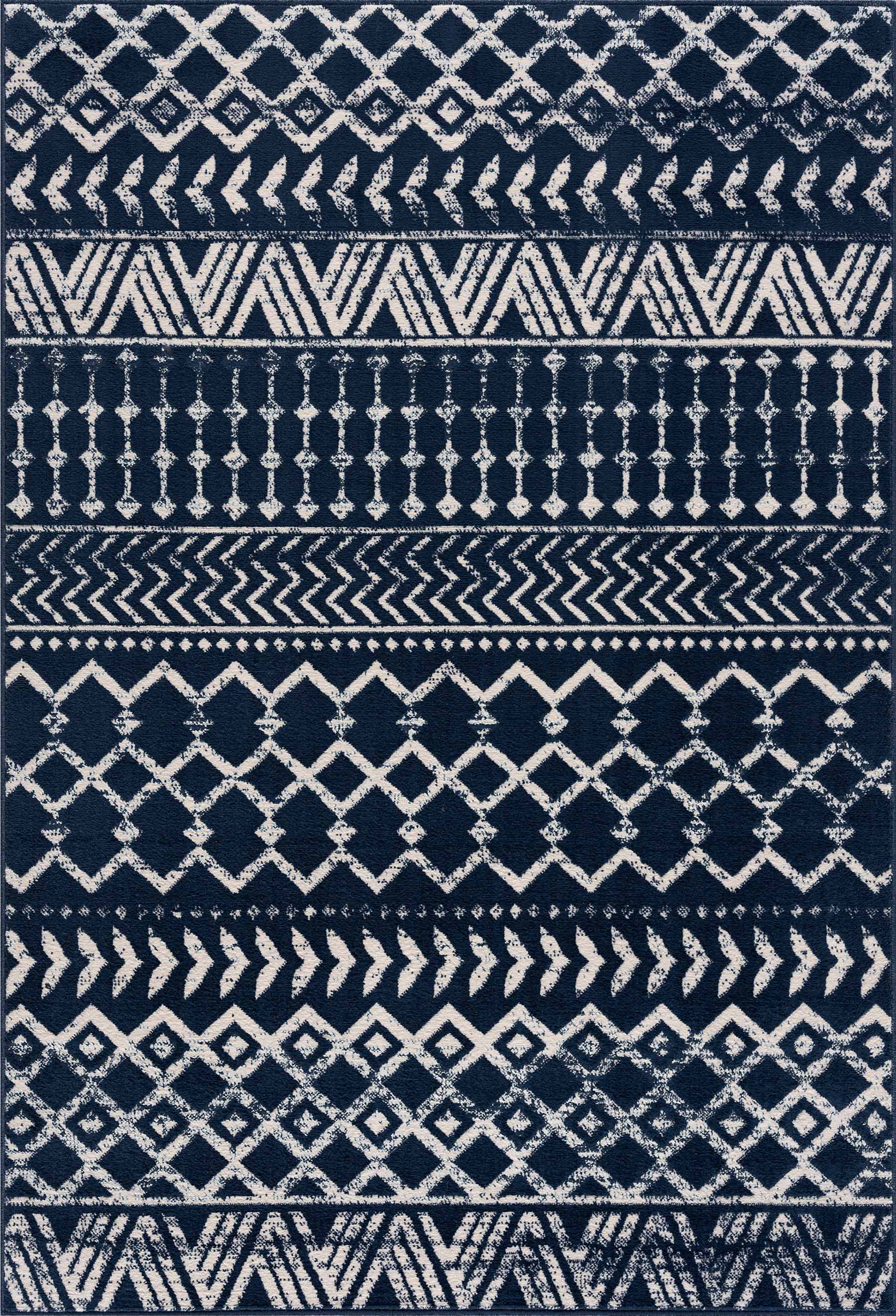 Crystal Boho Area Rugs Navy Blue