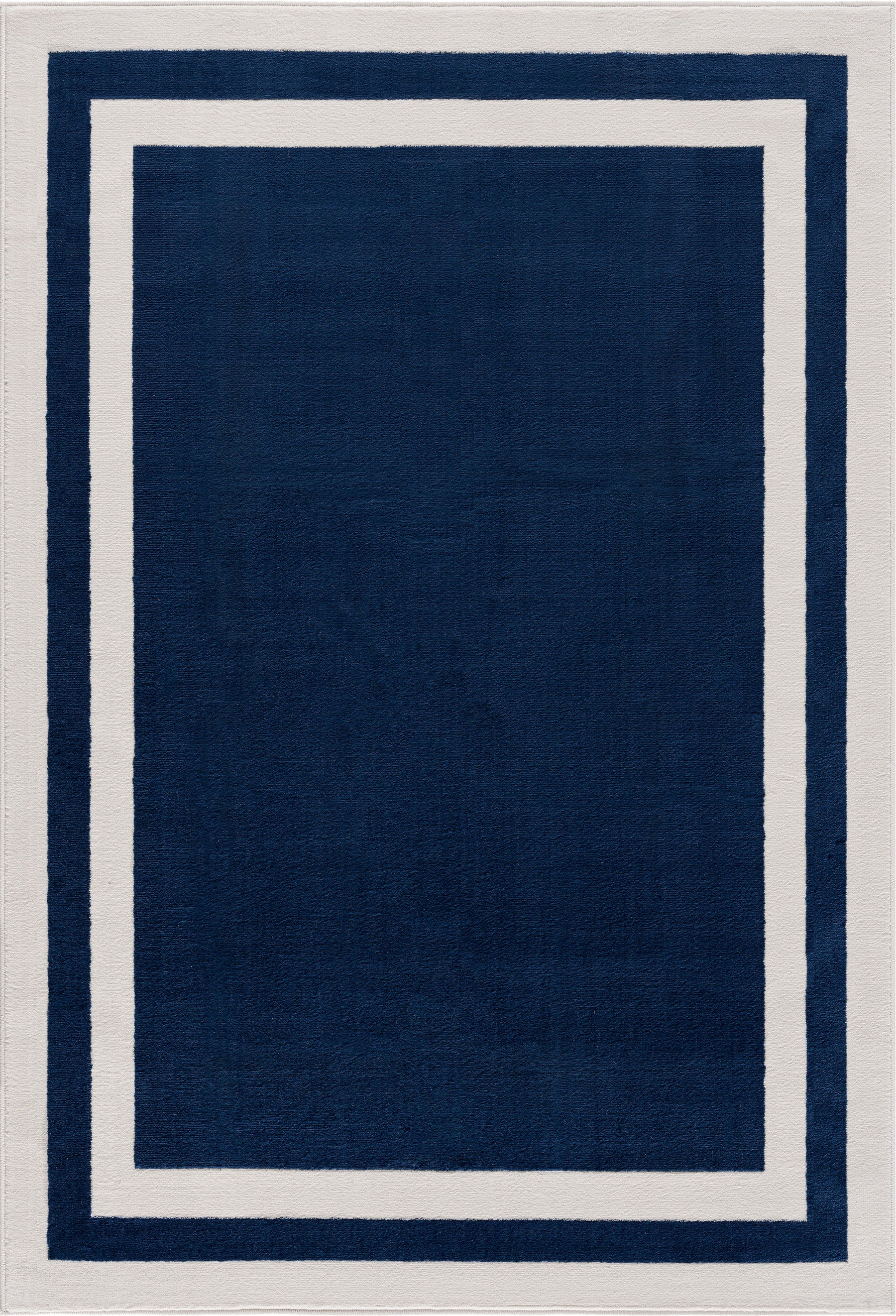 Crystal Bordered Area Rugs Navy Blue