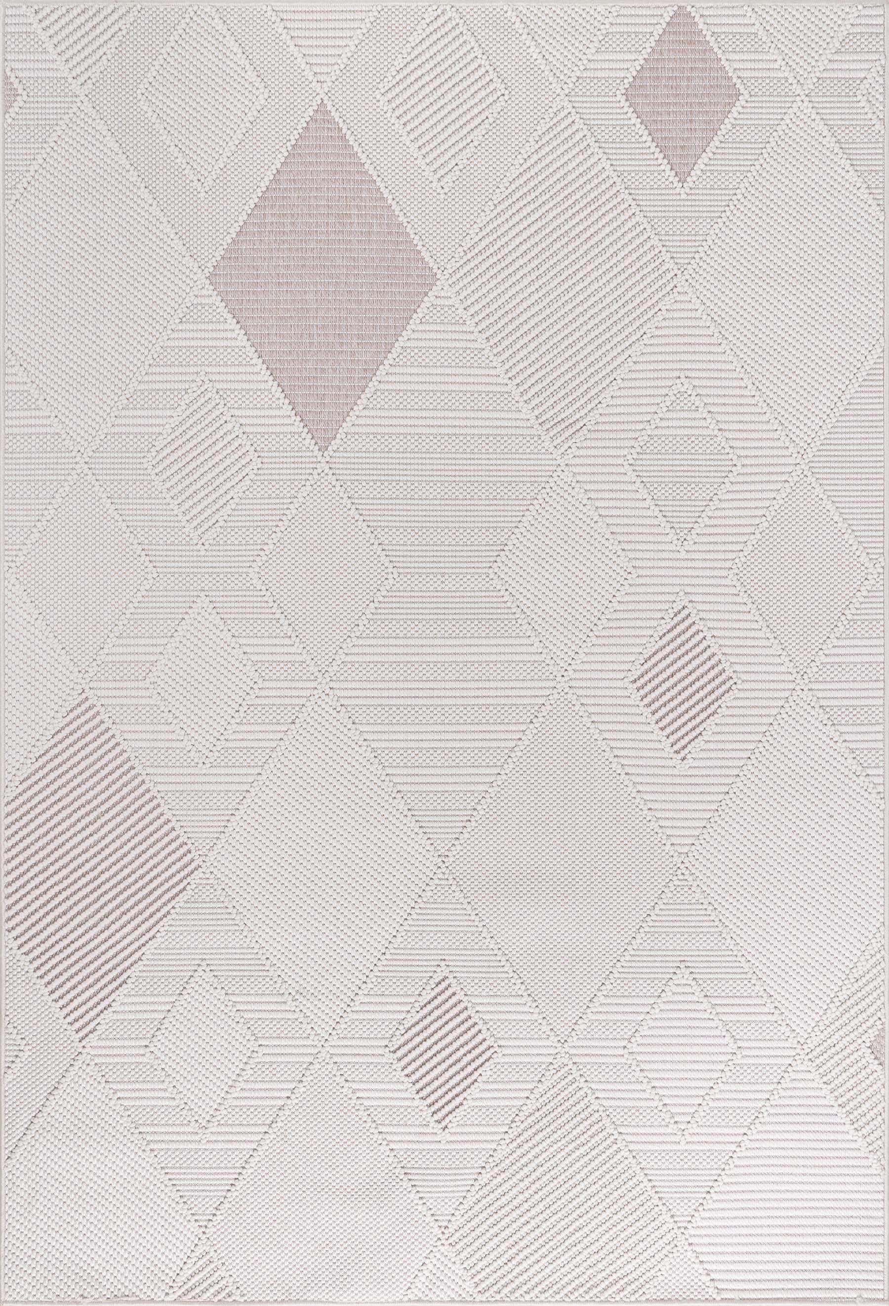 Micro Loop Area Rugs  GY2 - White / Beige