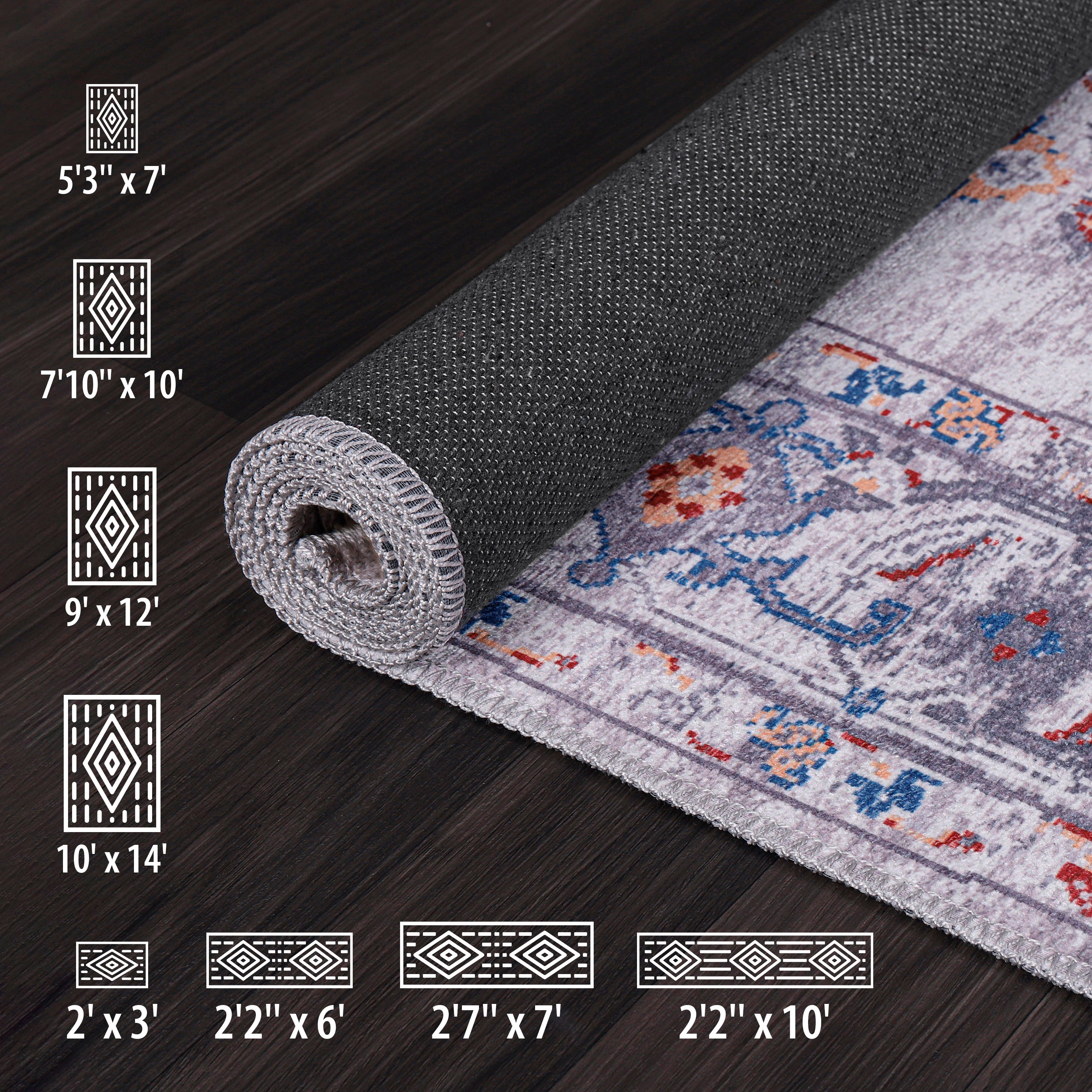 Distressed Area Rugs 2002-Grey