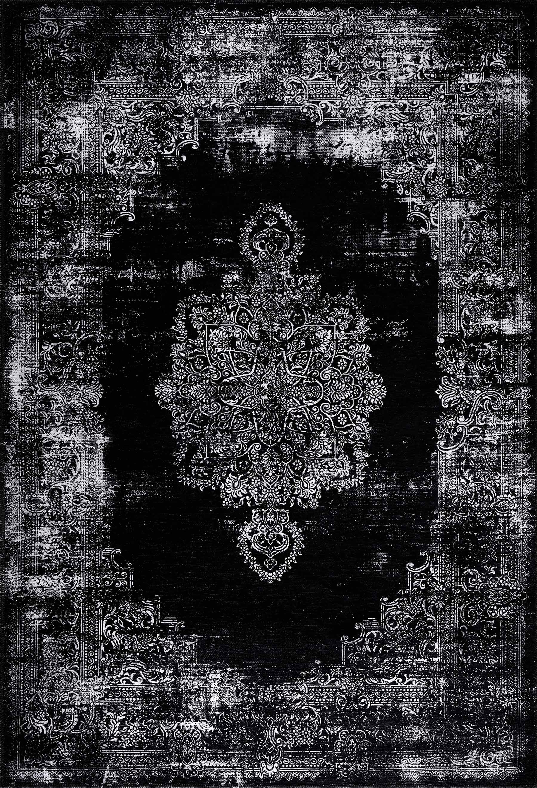 Distressed Area Rugs 2005-Black