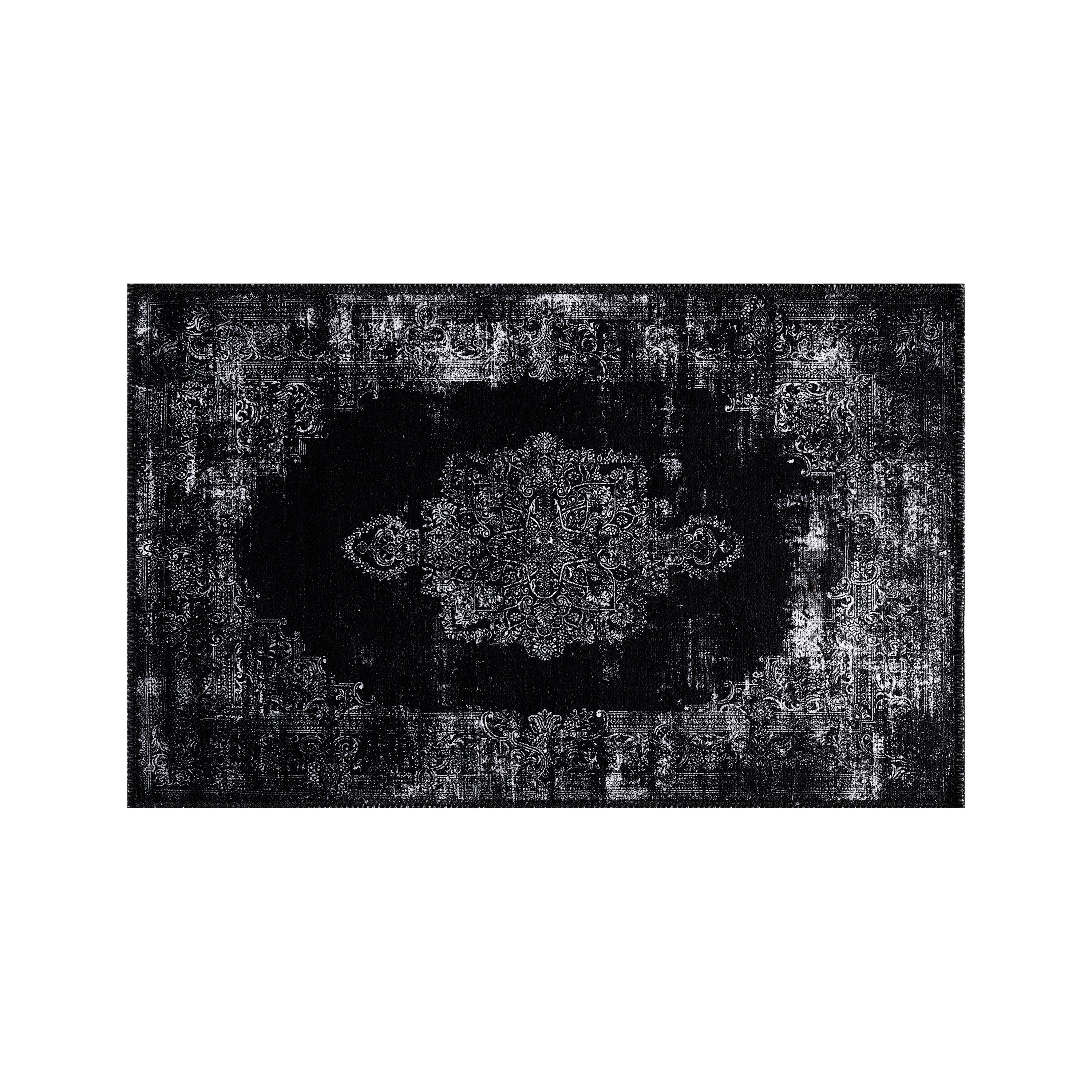 Distressed Area Rugs 2005-Black