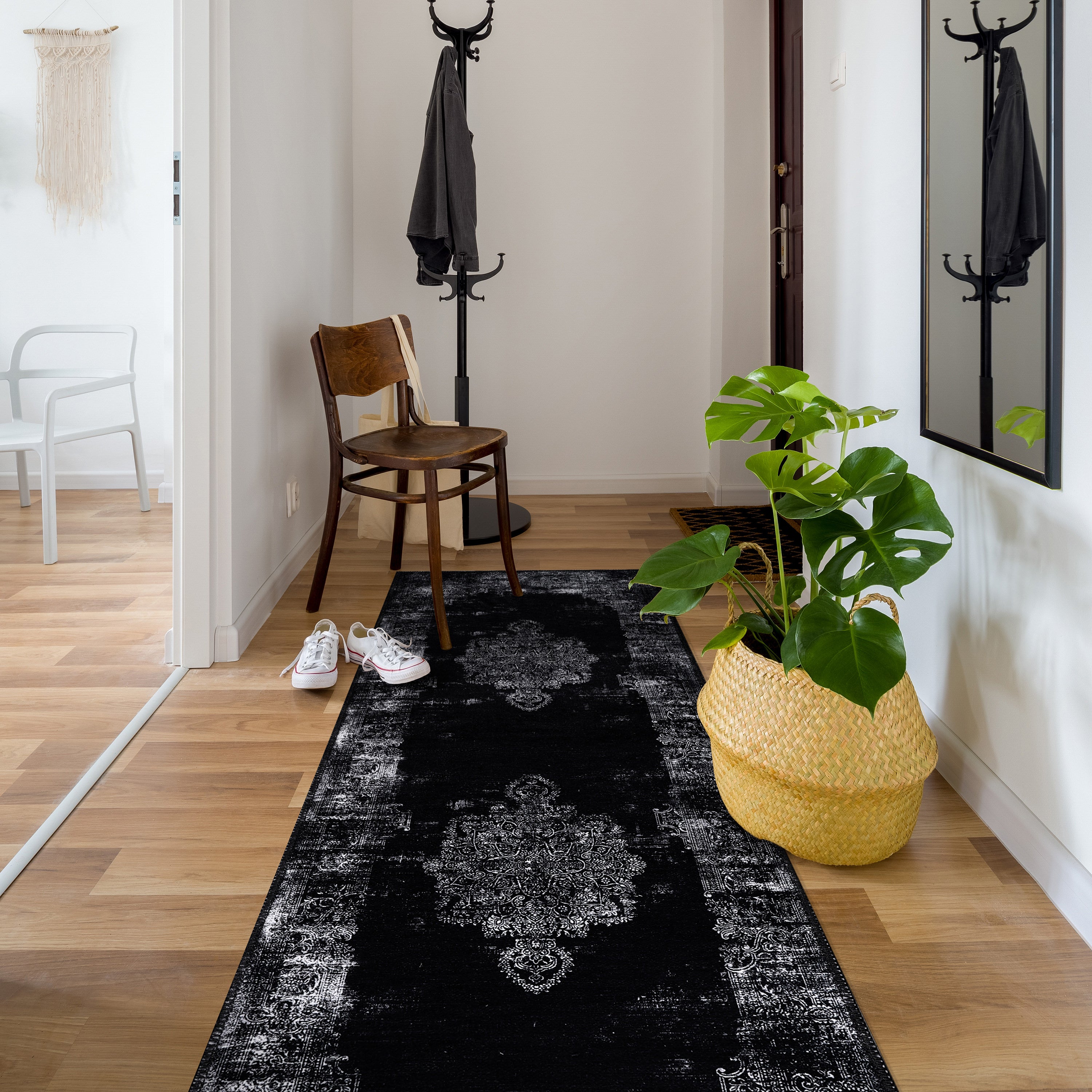 Distressed Area Rugs 2005-Black