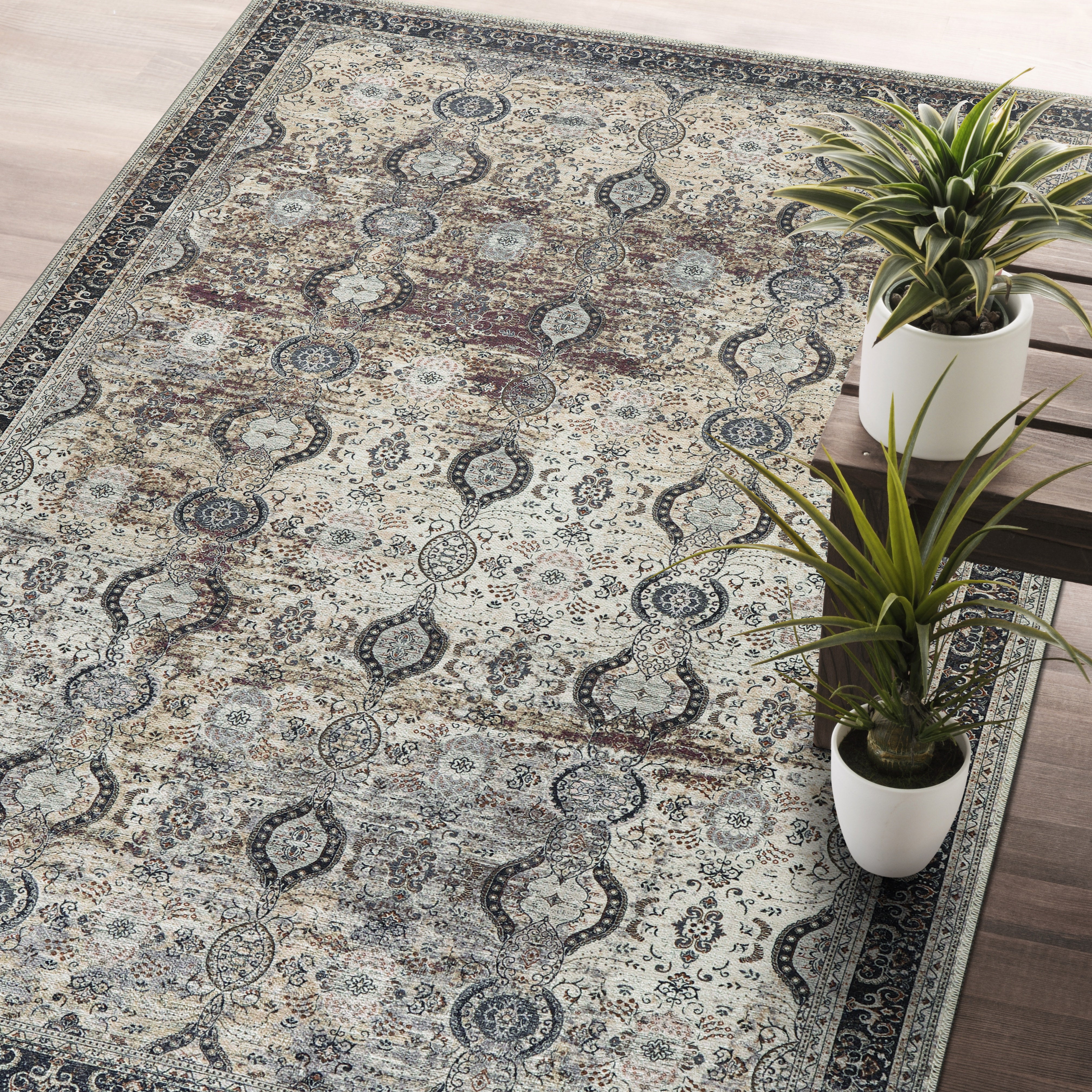 Distressed Area Rugs Olive