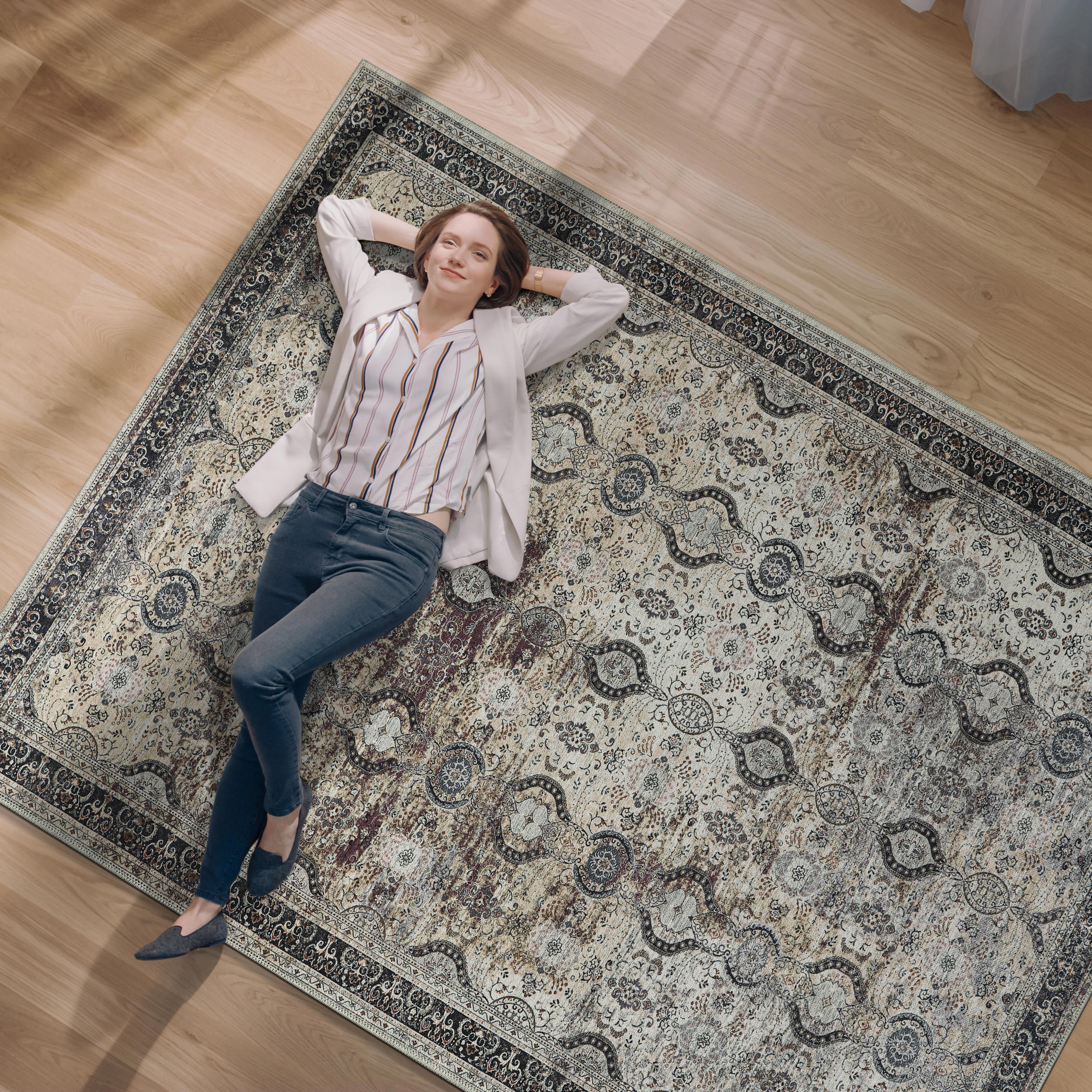 Distressed Area Rugs Olive