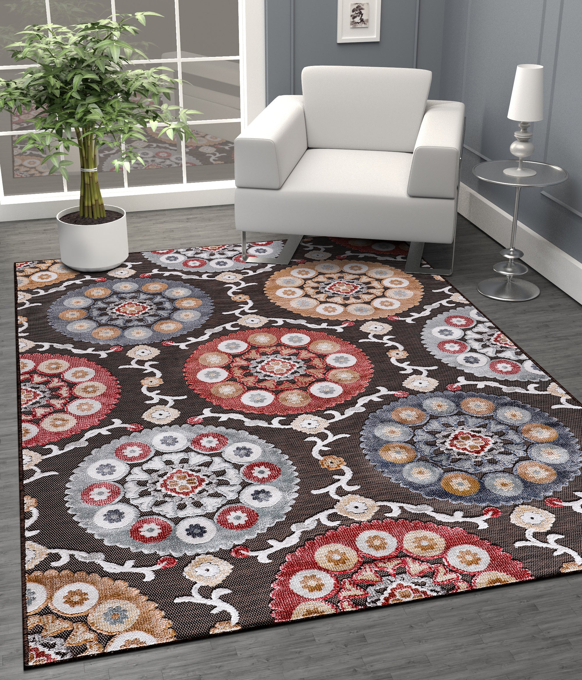 Bohemian Outdoor Rug Brown