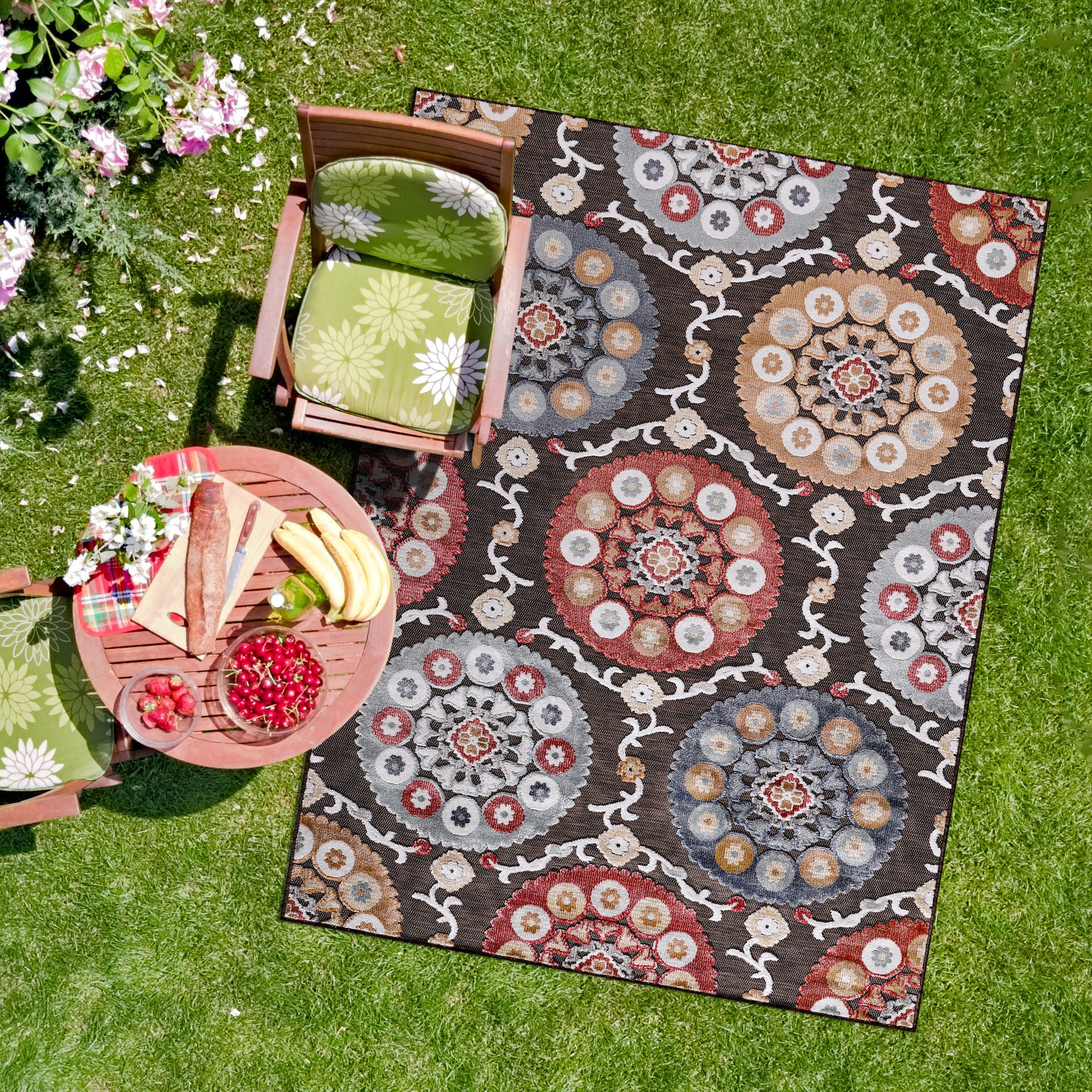 Bohemian Outdoor Rug Brown