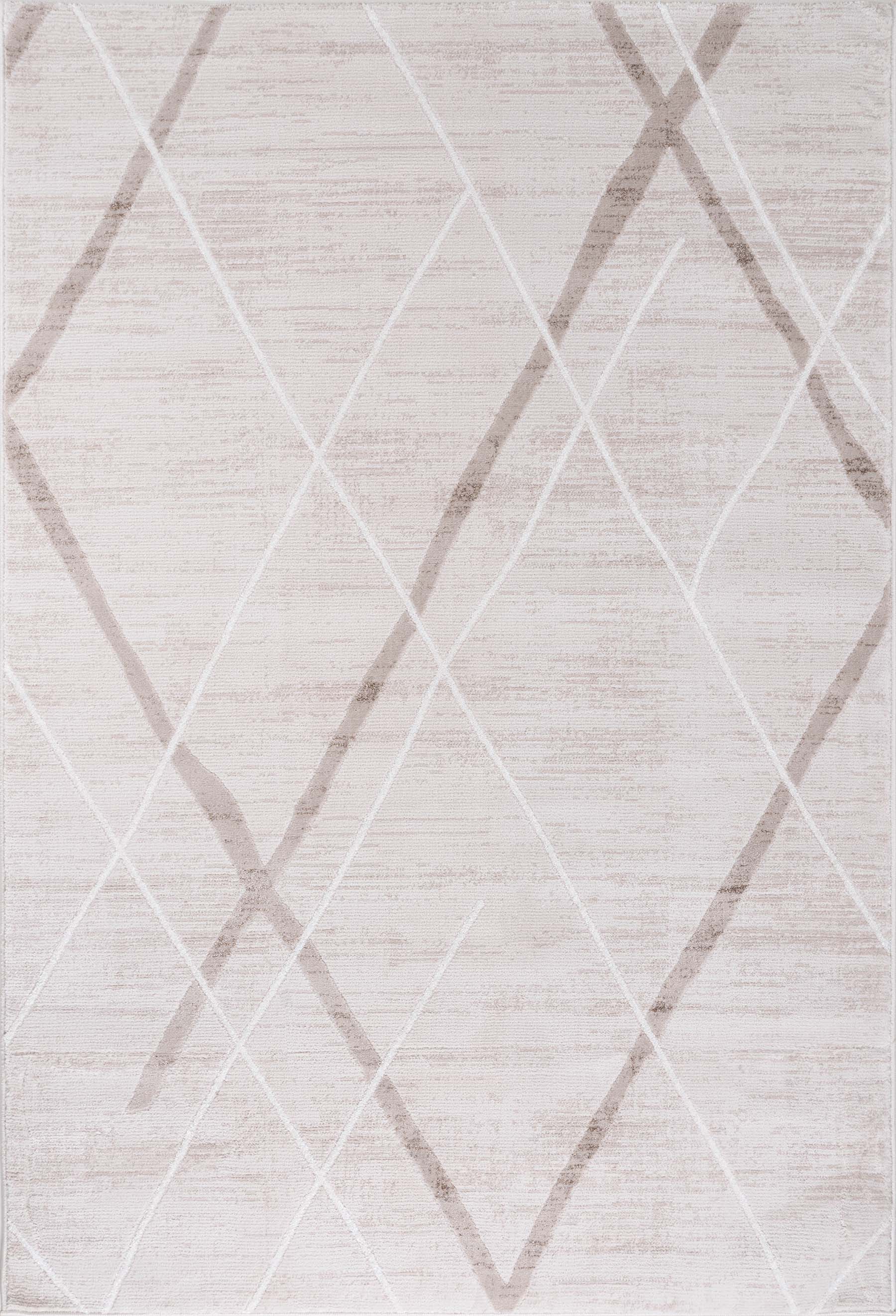 Modern Abstract Area Rug PAS8 - Beige / White