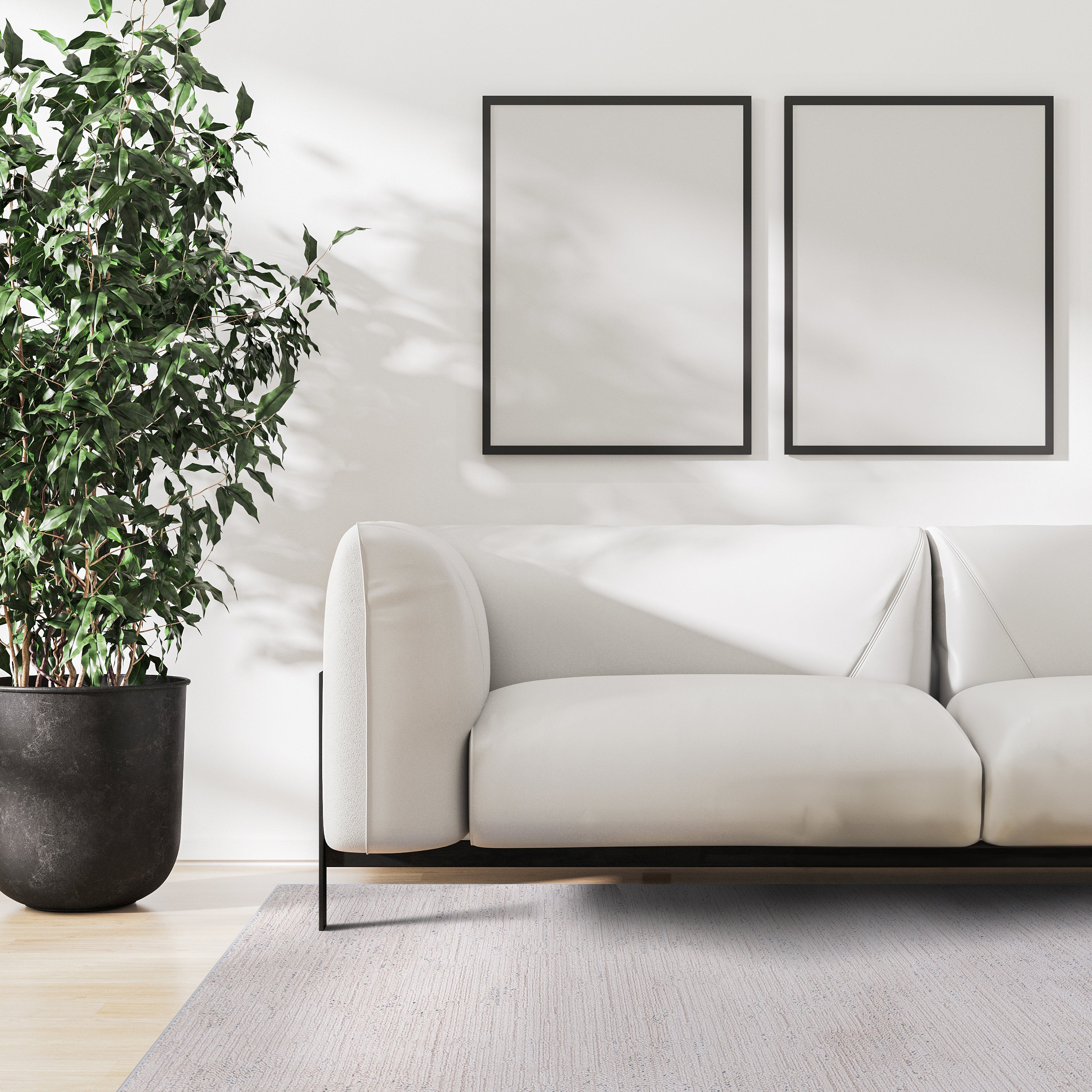 Baby Shag Area Rugs MAT5 - Beige / Gray