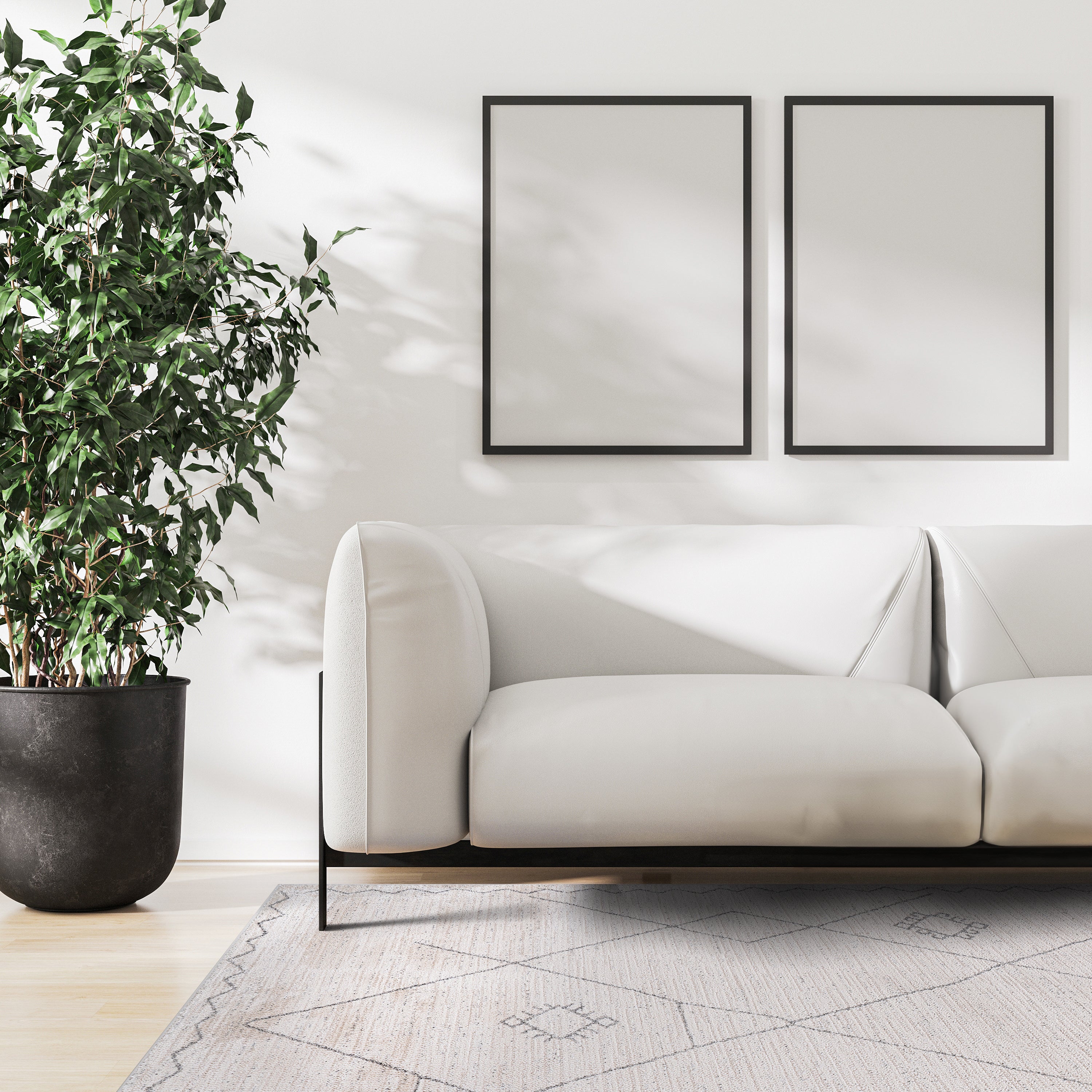 Baby Shag Area Rugs MAT2 - Beige / Gray