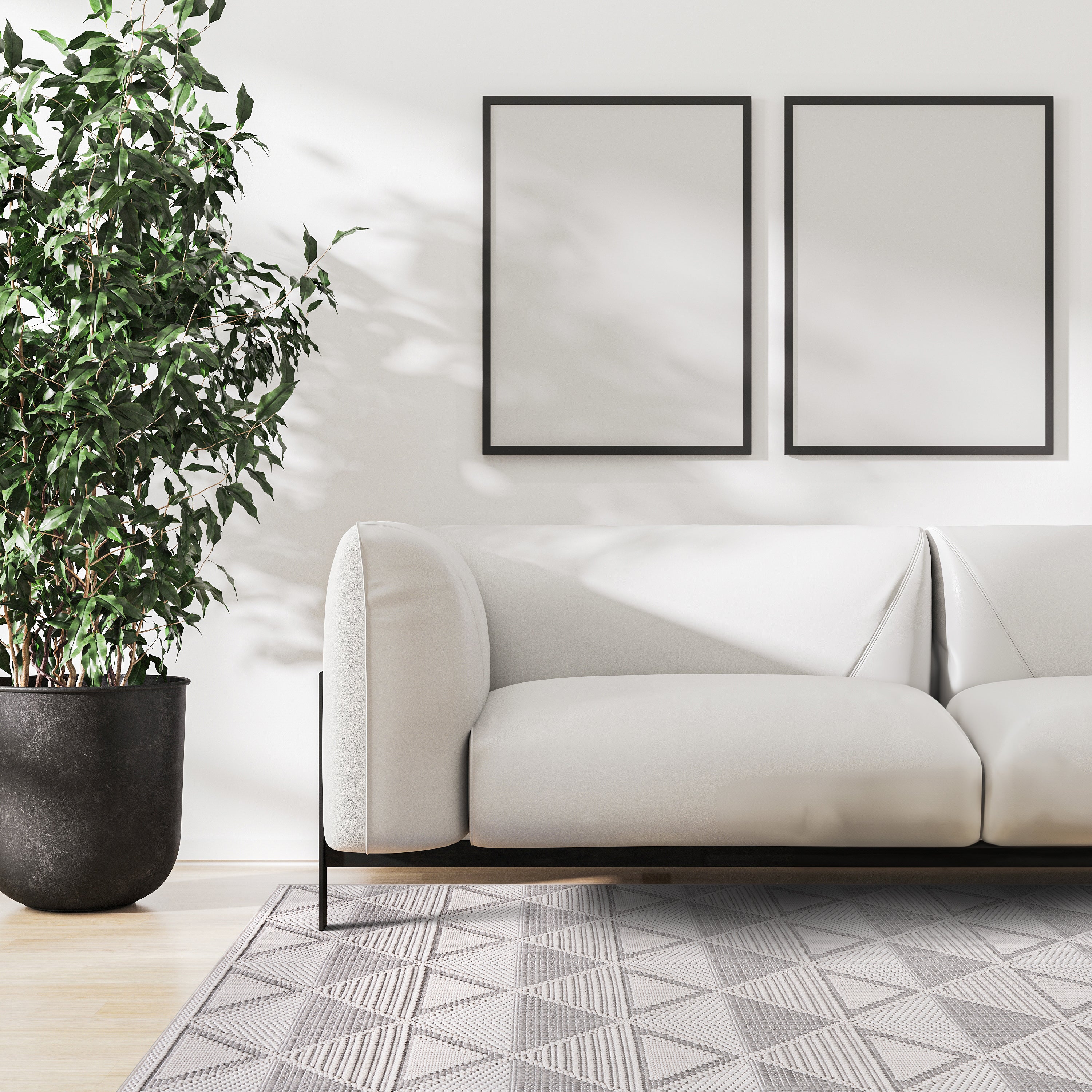 Micro Loop Area Rugs GY7 - White / Gray