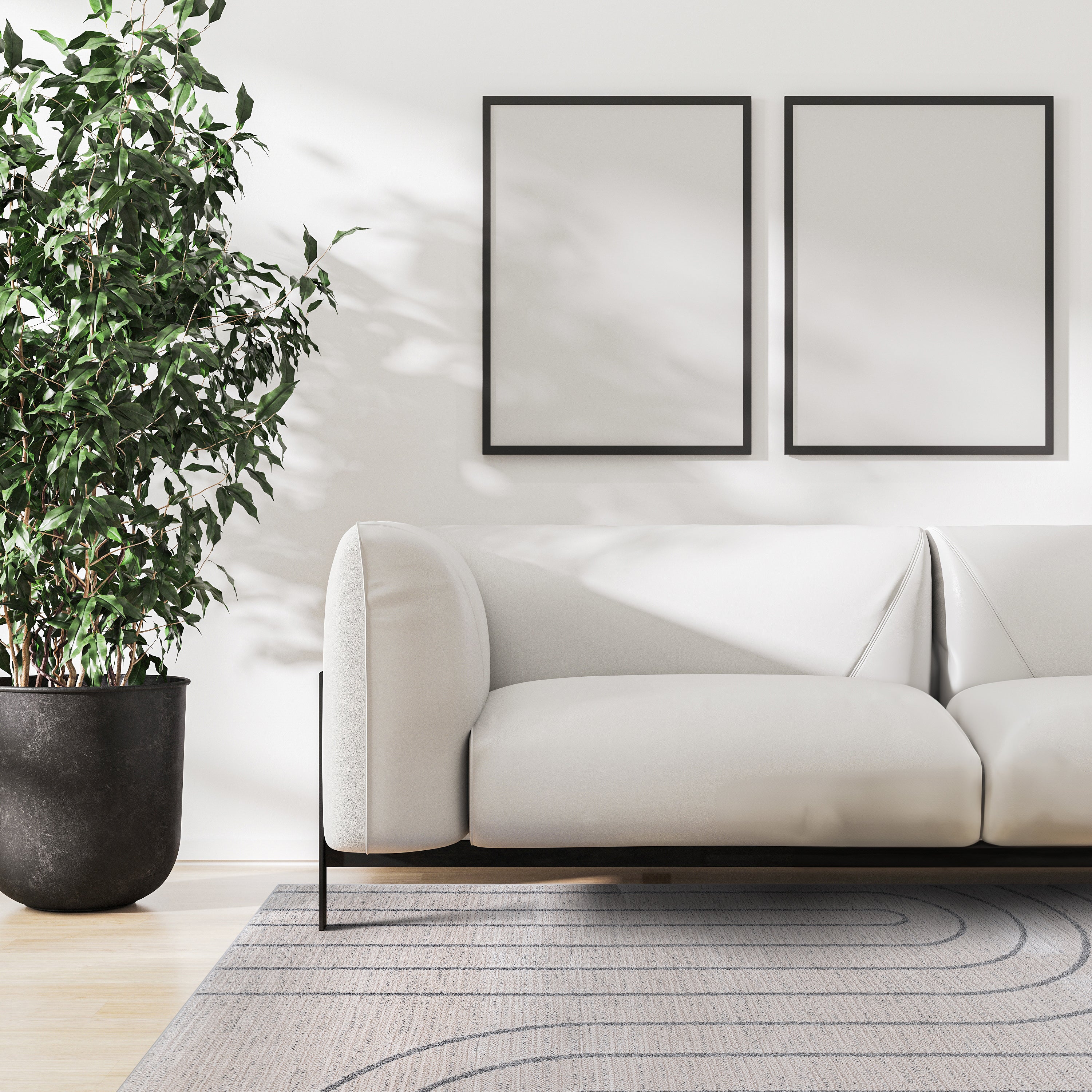 Baby Shag Area Rugs MAT8 - Beige / Gray