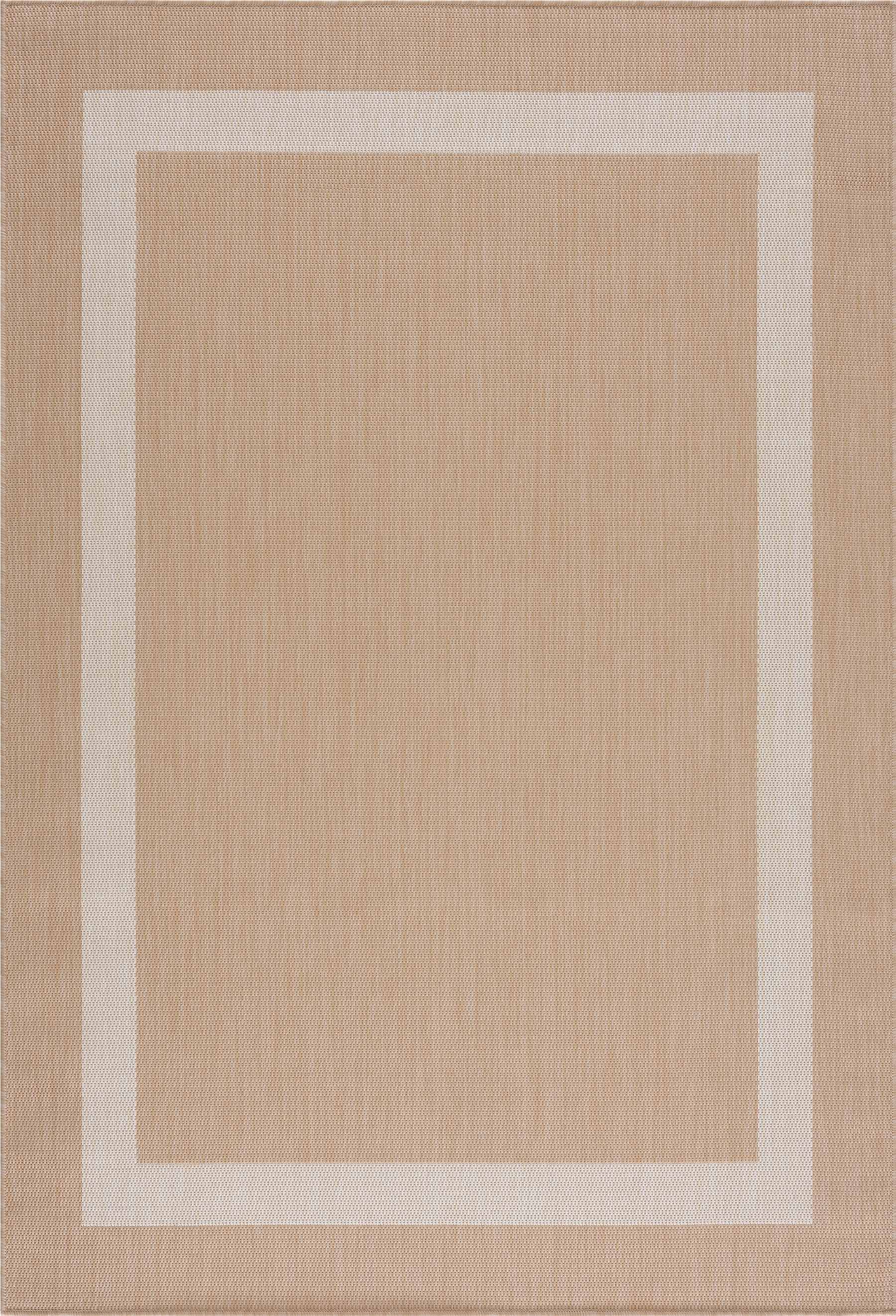 Bordered Outdoor Rugs Beige