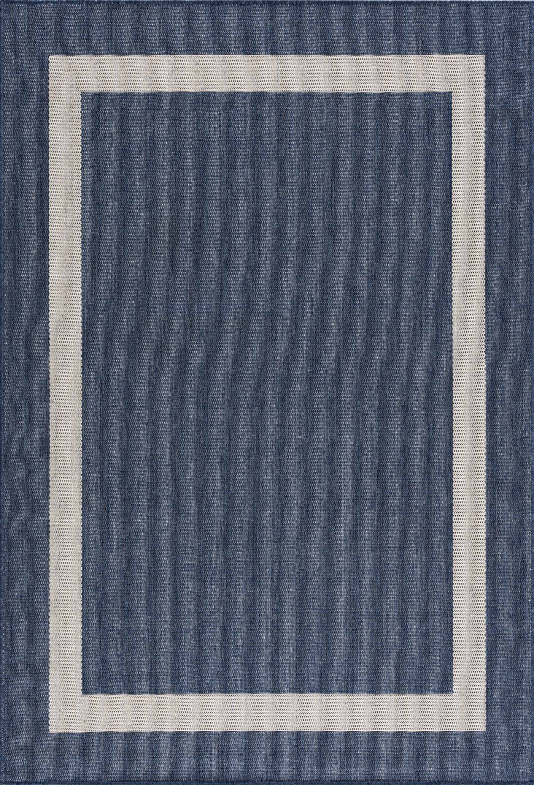 Bordered Outdoor Rugs Blue