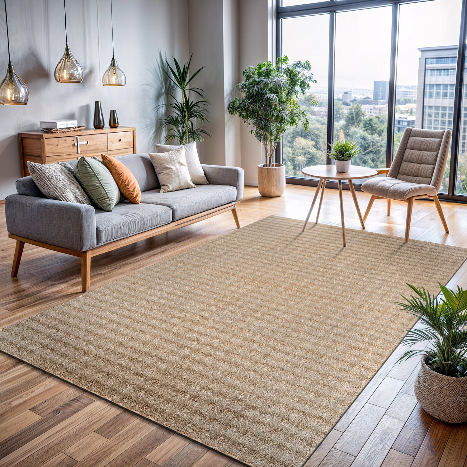 Puff Ultra Soft Plush Area Rugs Beige