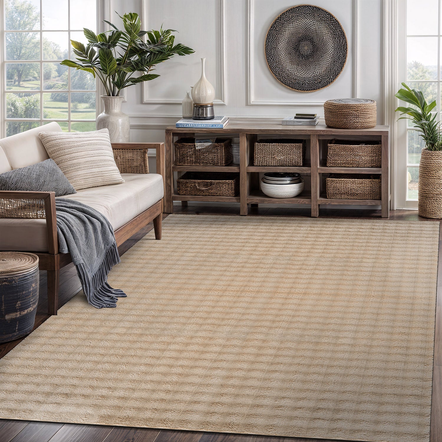 Puff Ultra Soft Plush Area Rugs Beige
