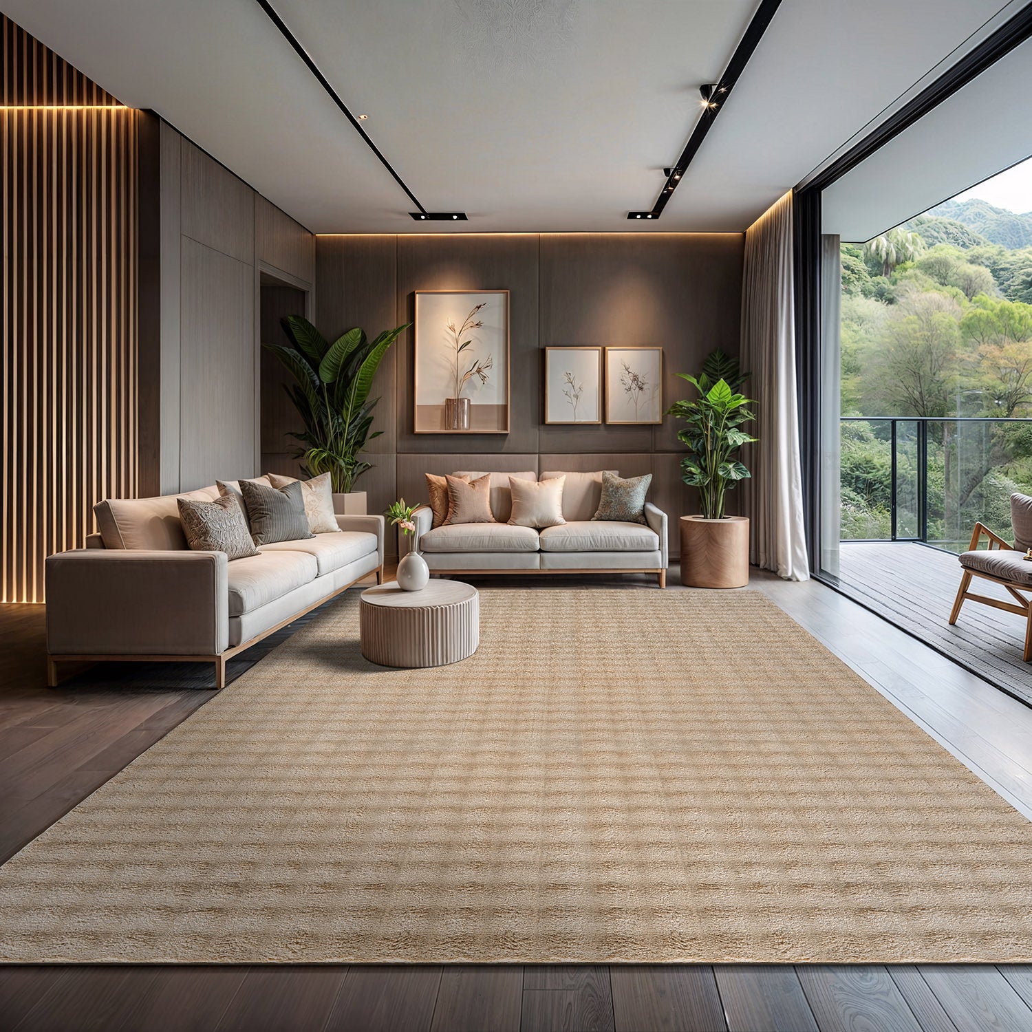 Puff Ultra Soft Plush Area Rugs Beige