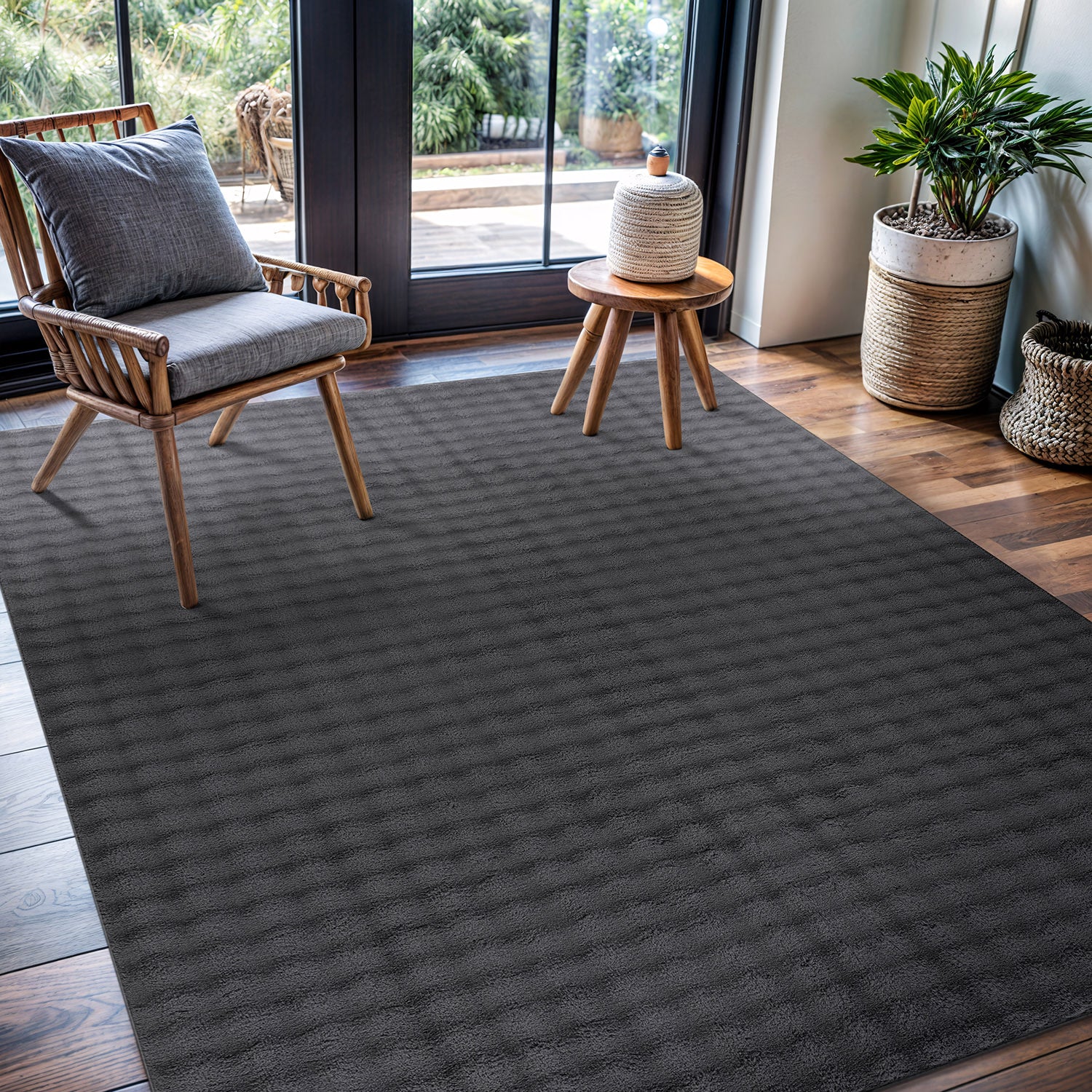 Puff Ultra Soft Plush Area Rugs Dark Gray