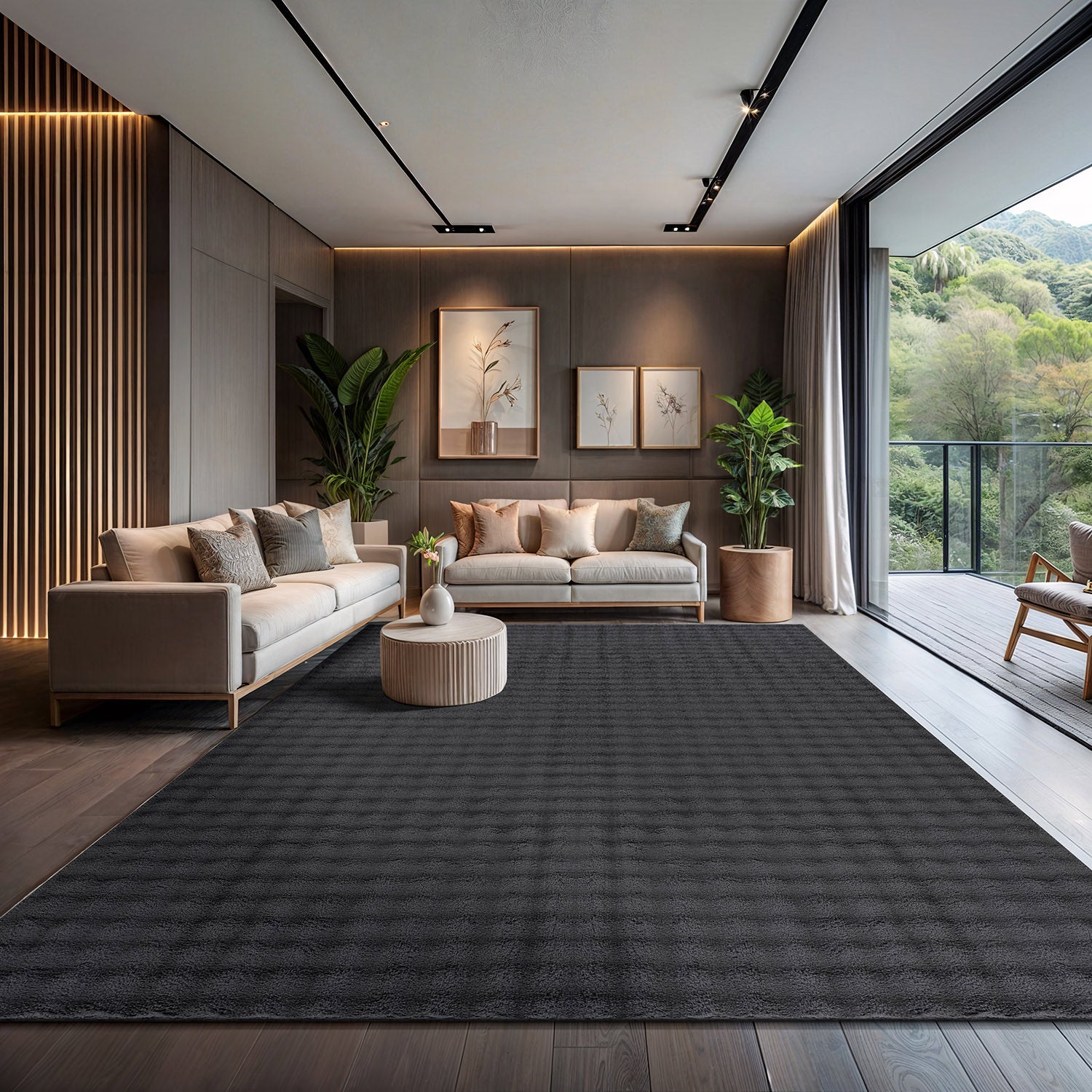 Puff Ultra Soft Plush Area Rugs Dark Gray