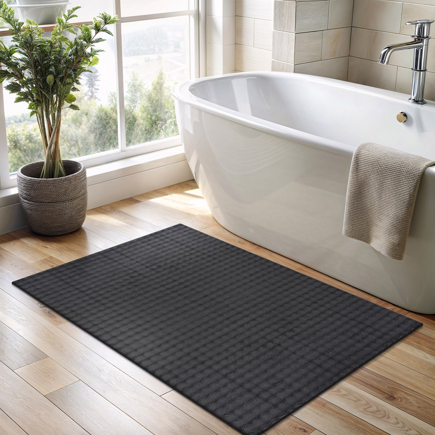 Puff Ultra Soft Plush Area Rugs Dark Gray