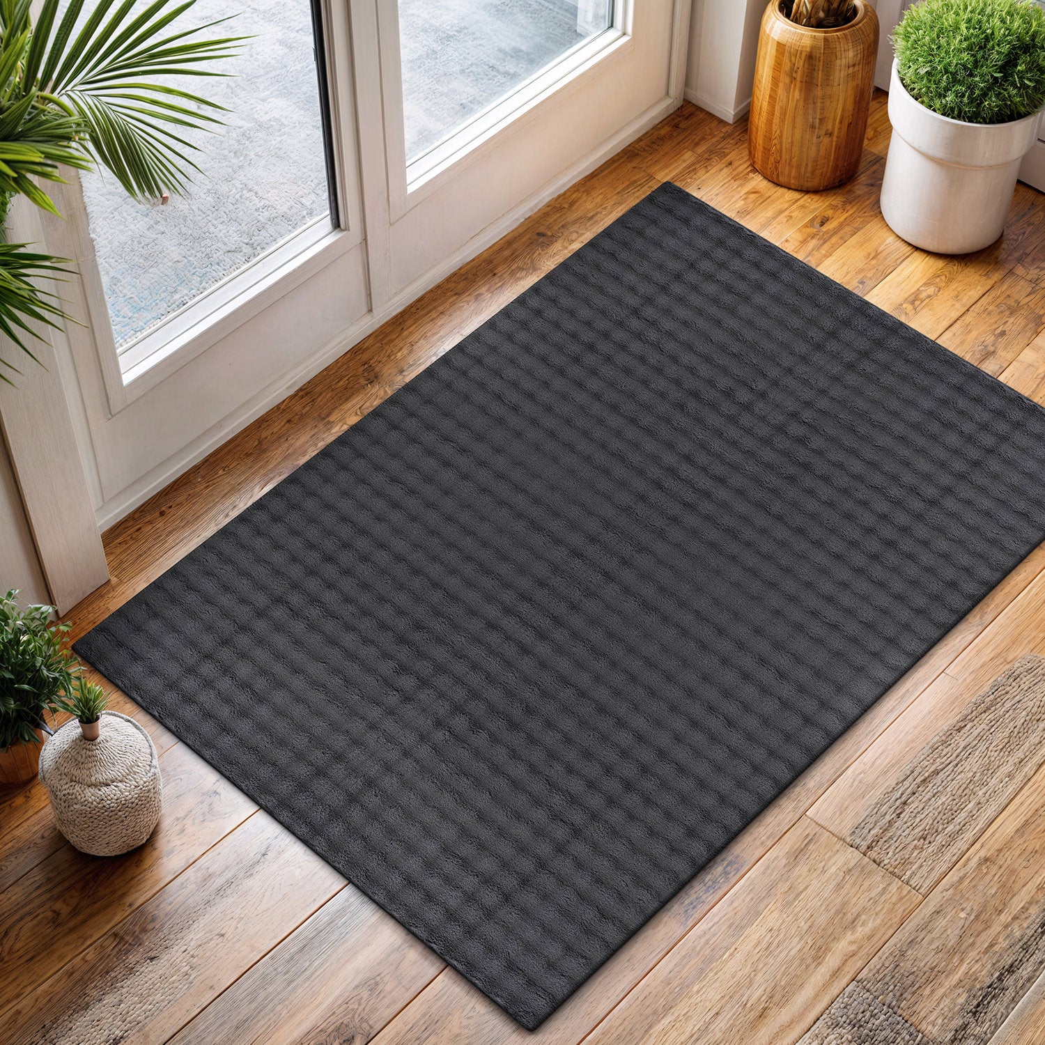 Puff Ultra Soft Plush Area Rugs Dark Gray