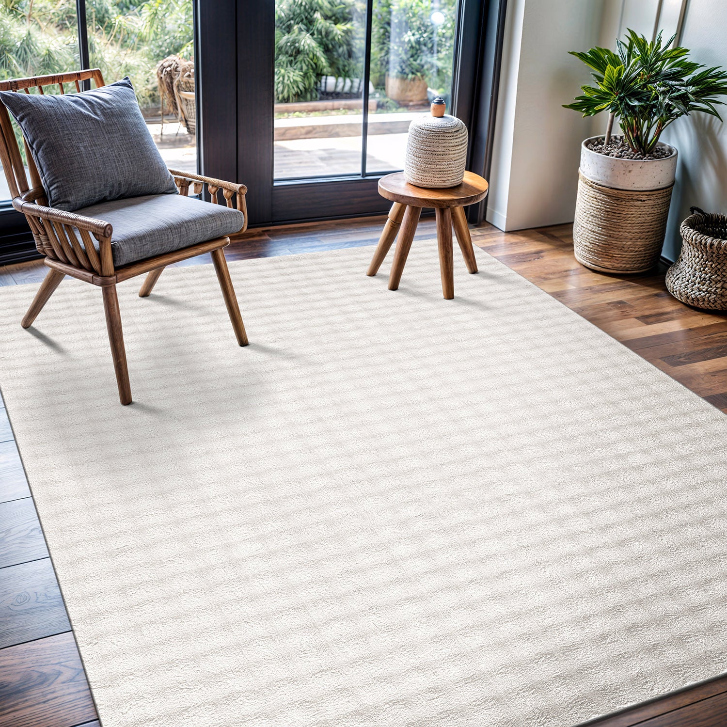 Puff Ultra Soft Plush Area Rugs White