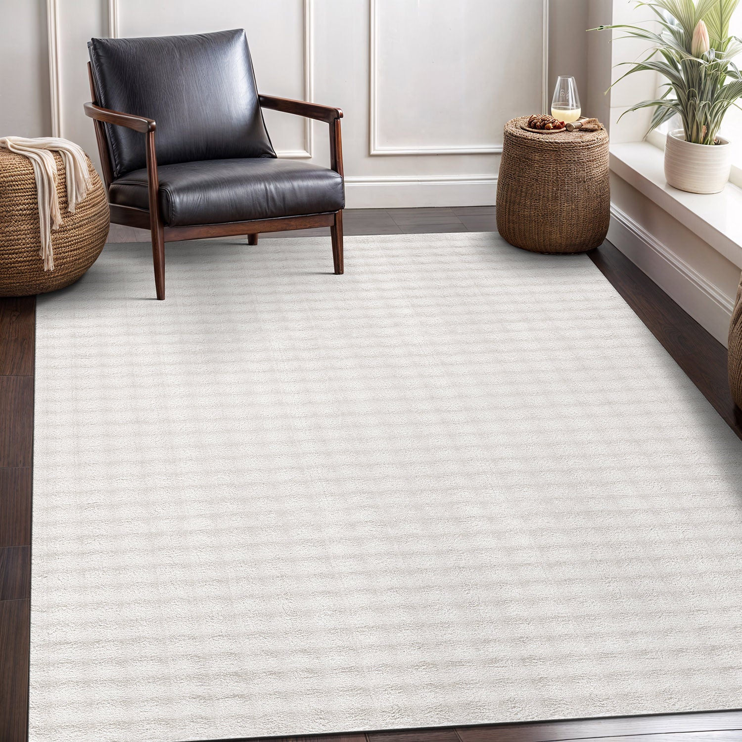 Puff Ultra Soft Plush Area Rugs White