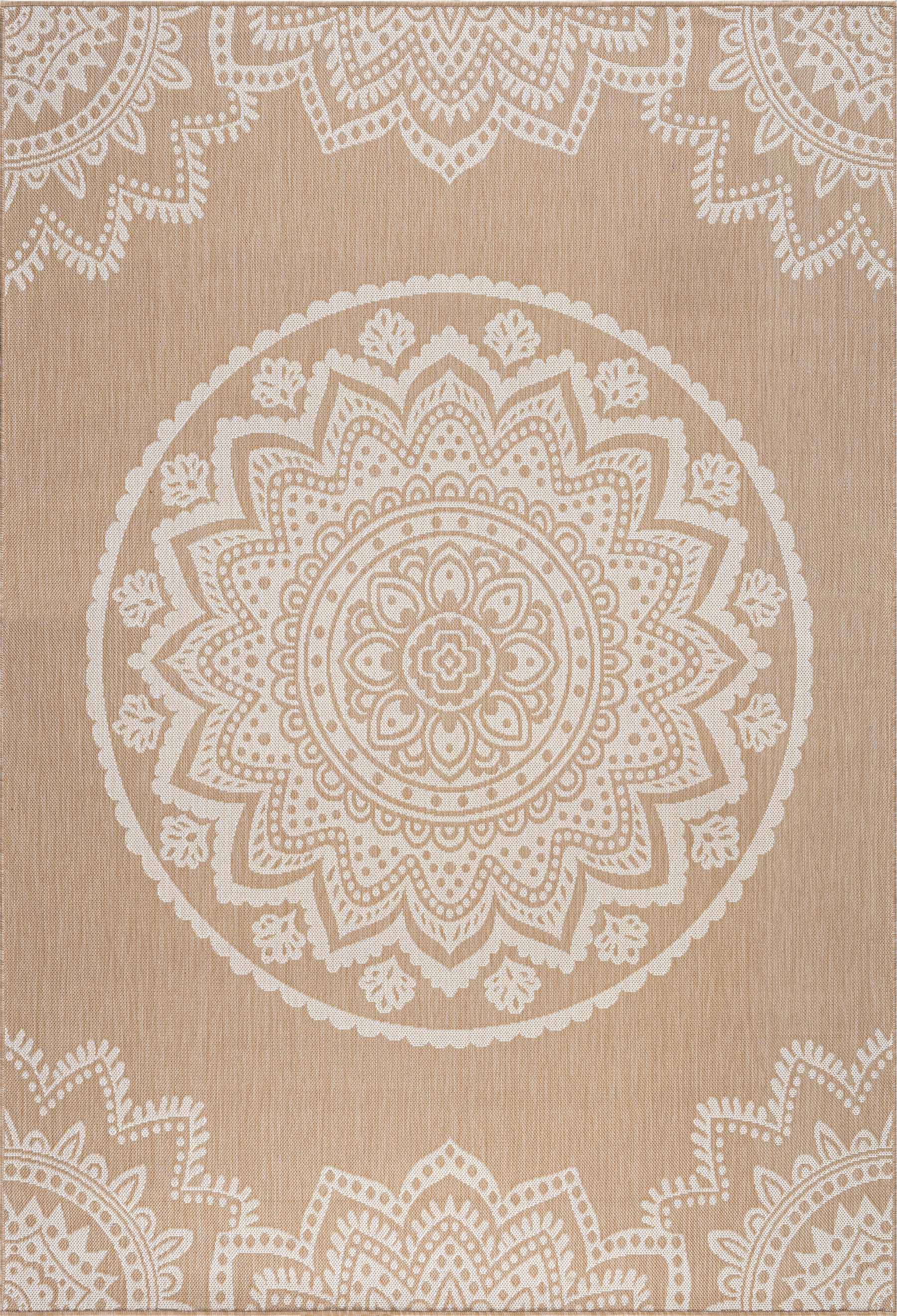 Medallion Outdoor Rugs Beige