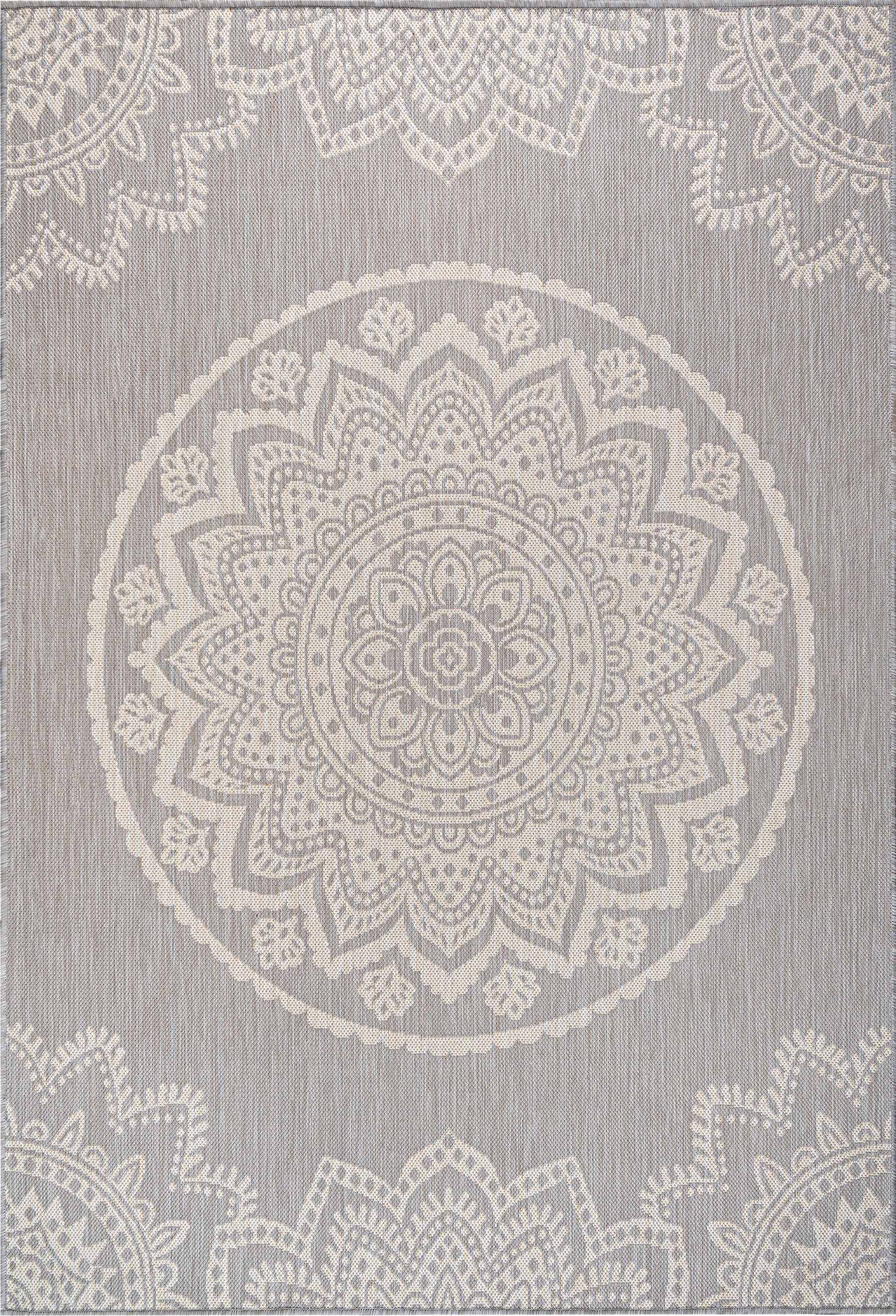 Medallion Outdoor Rugs Grey