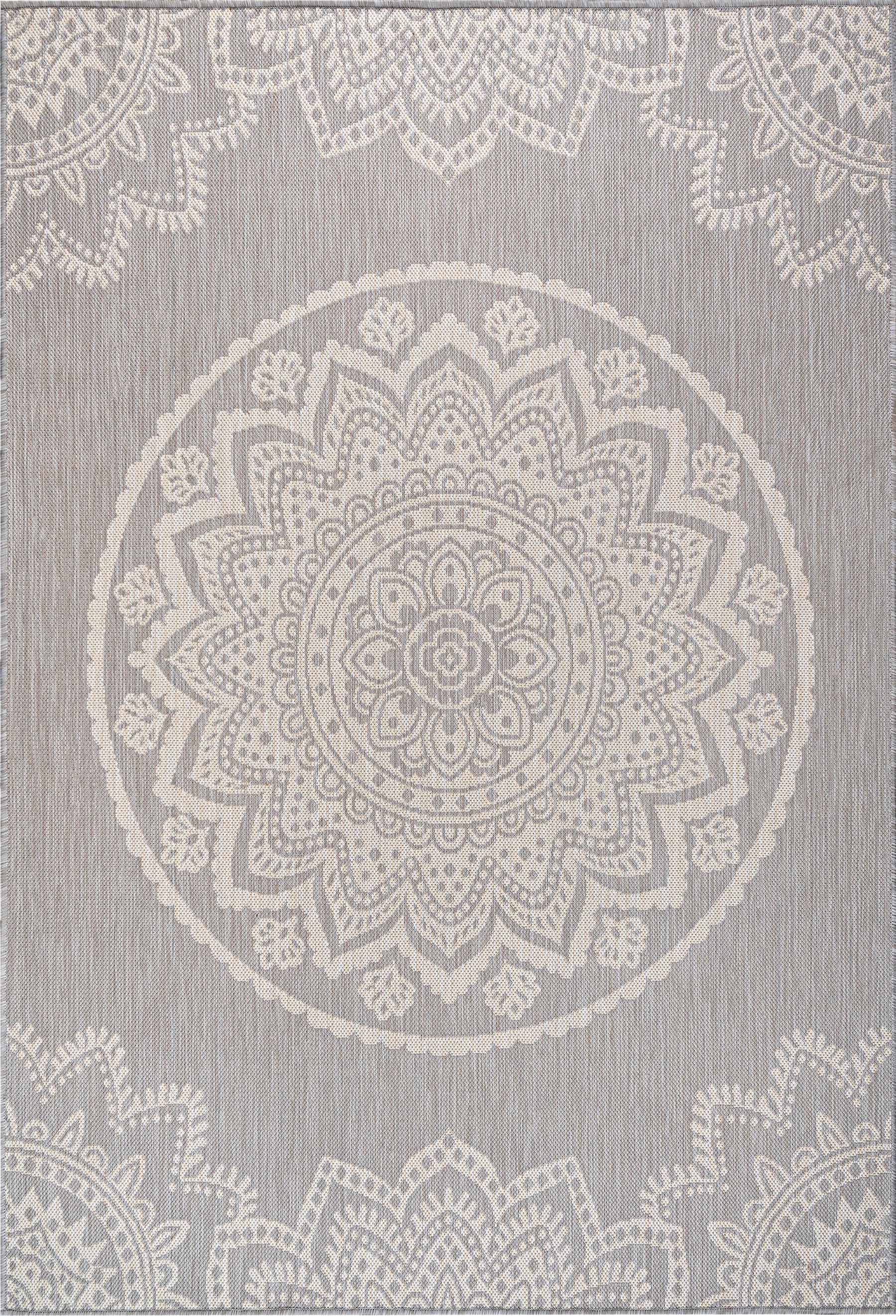 Medallion Outdoor Rugs Grey