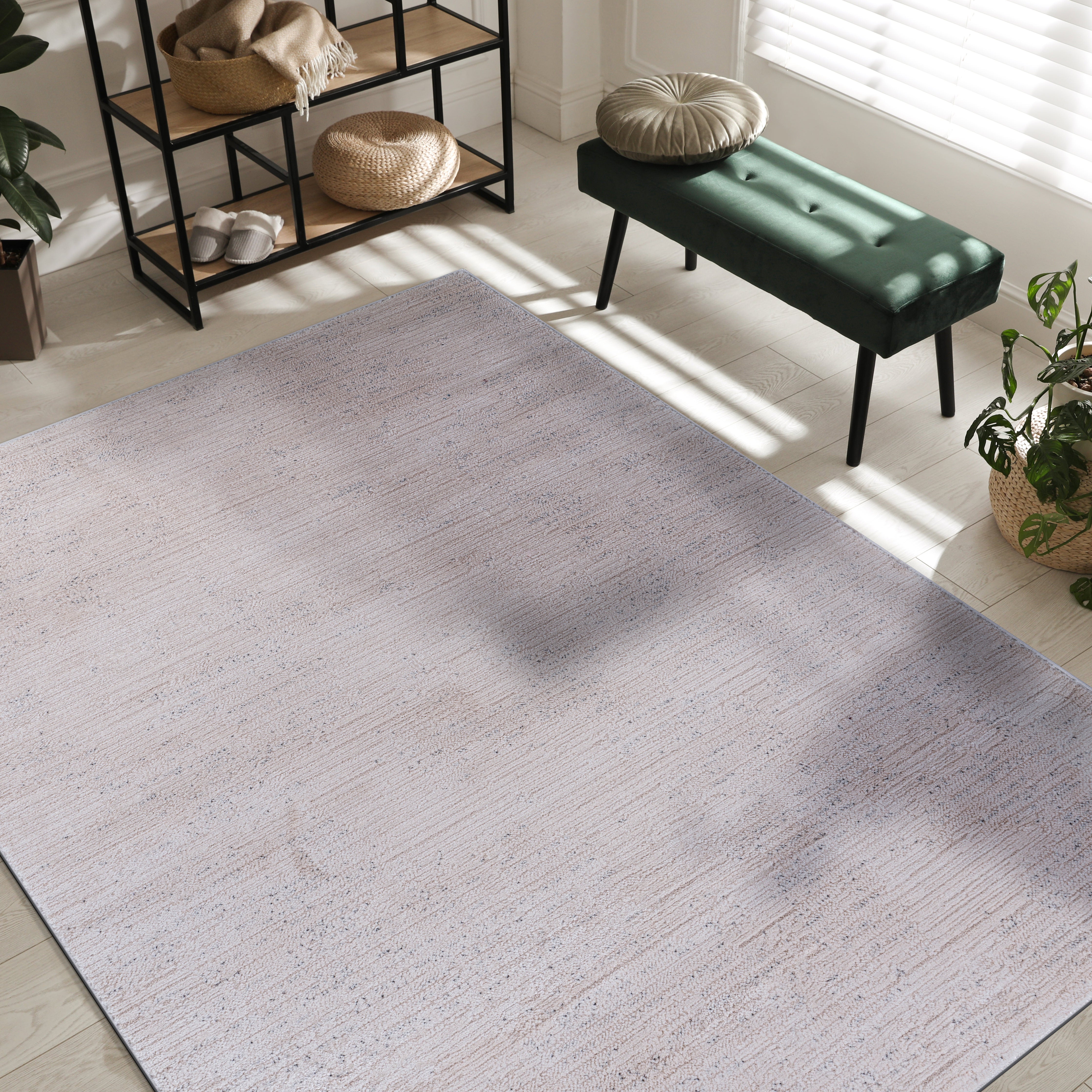 Baby Shag Area Rugs MAT5 - Beige / Gray