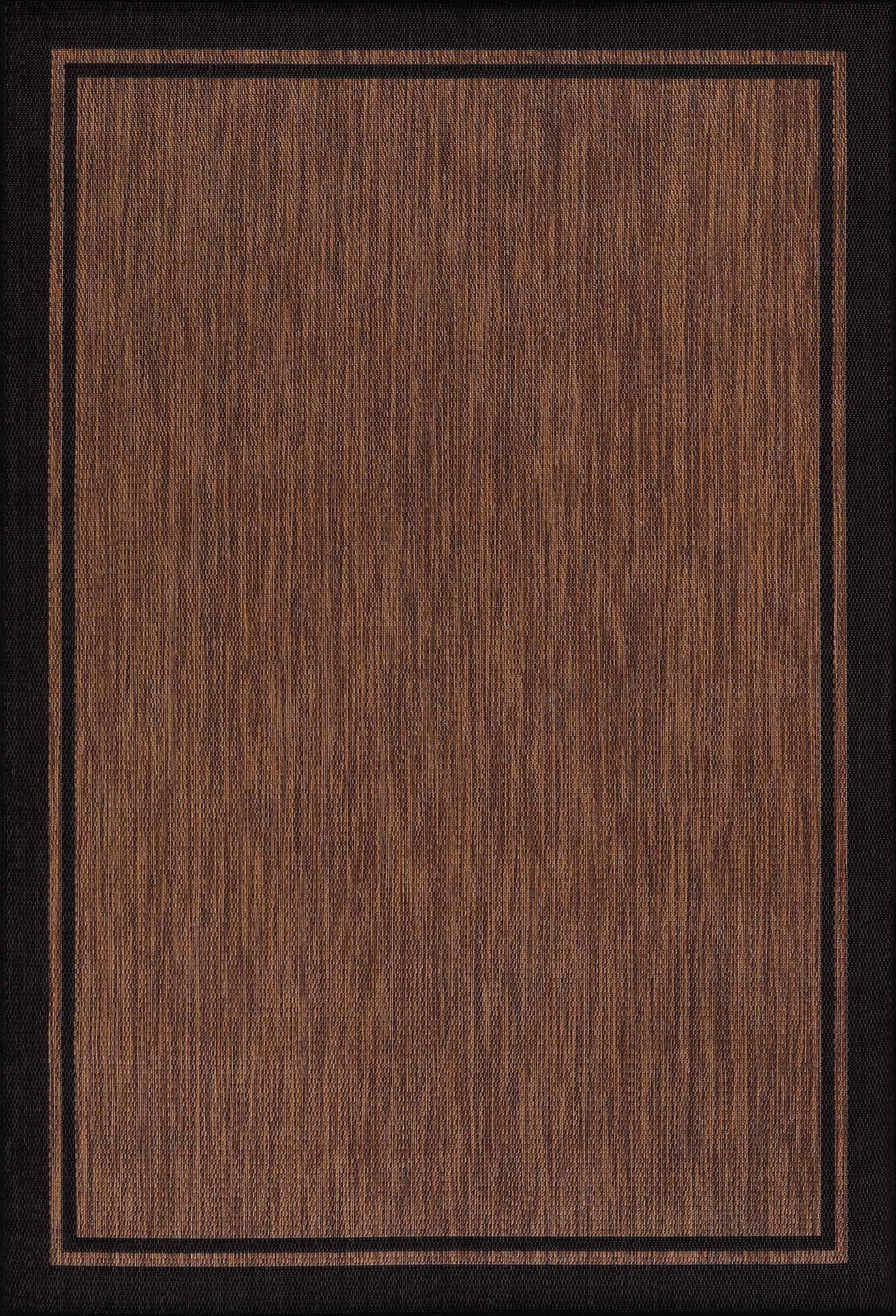 Summer Bordered Outdoor Rug Nut Brown