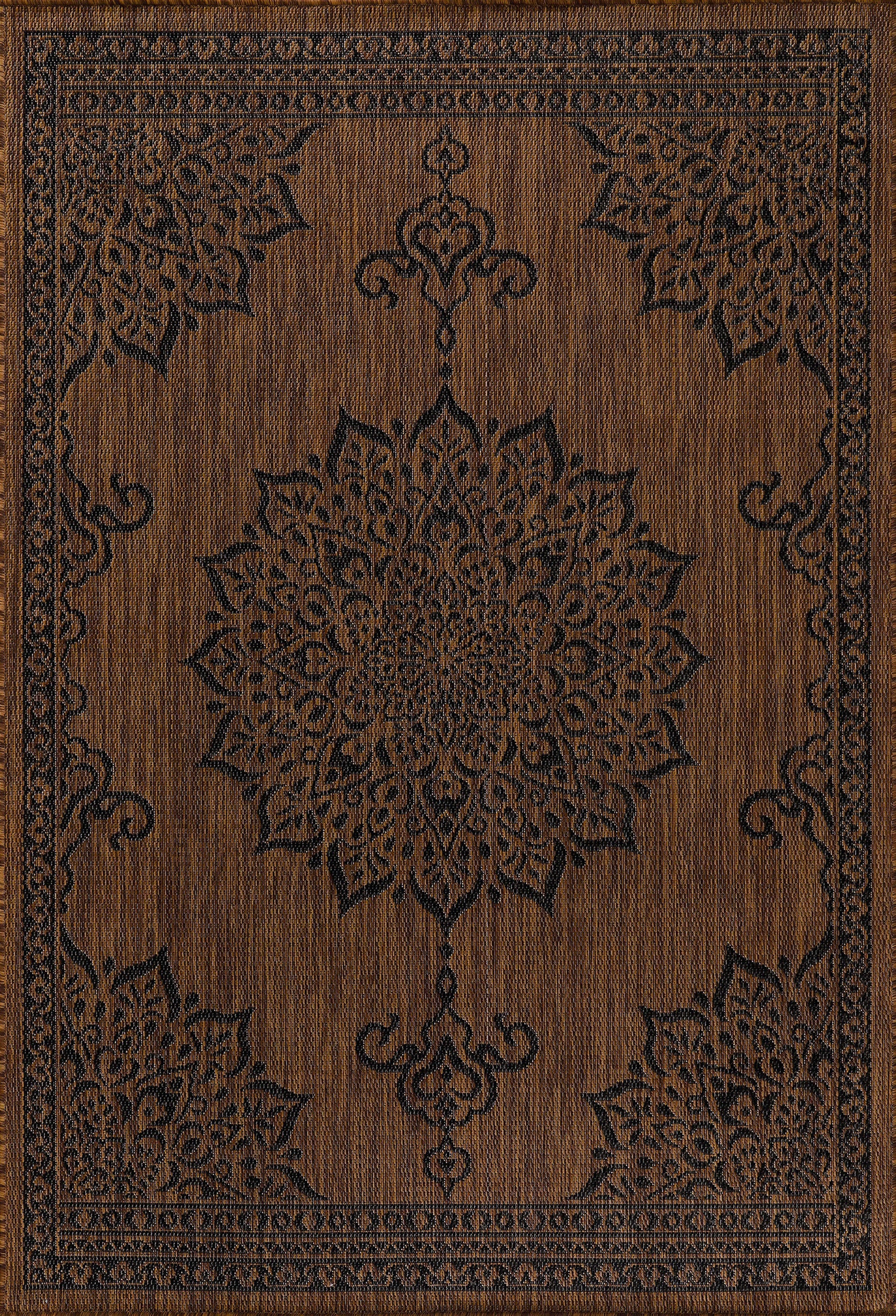 Summer Medallion Outdoor Rug Nut Brown