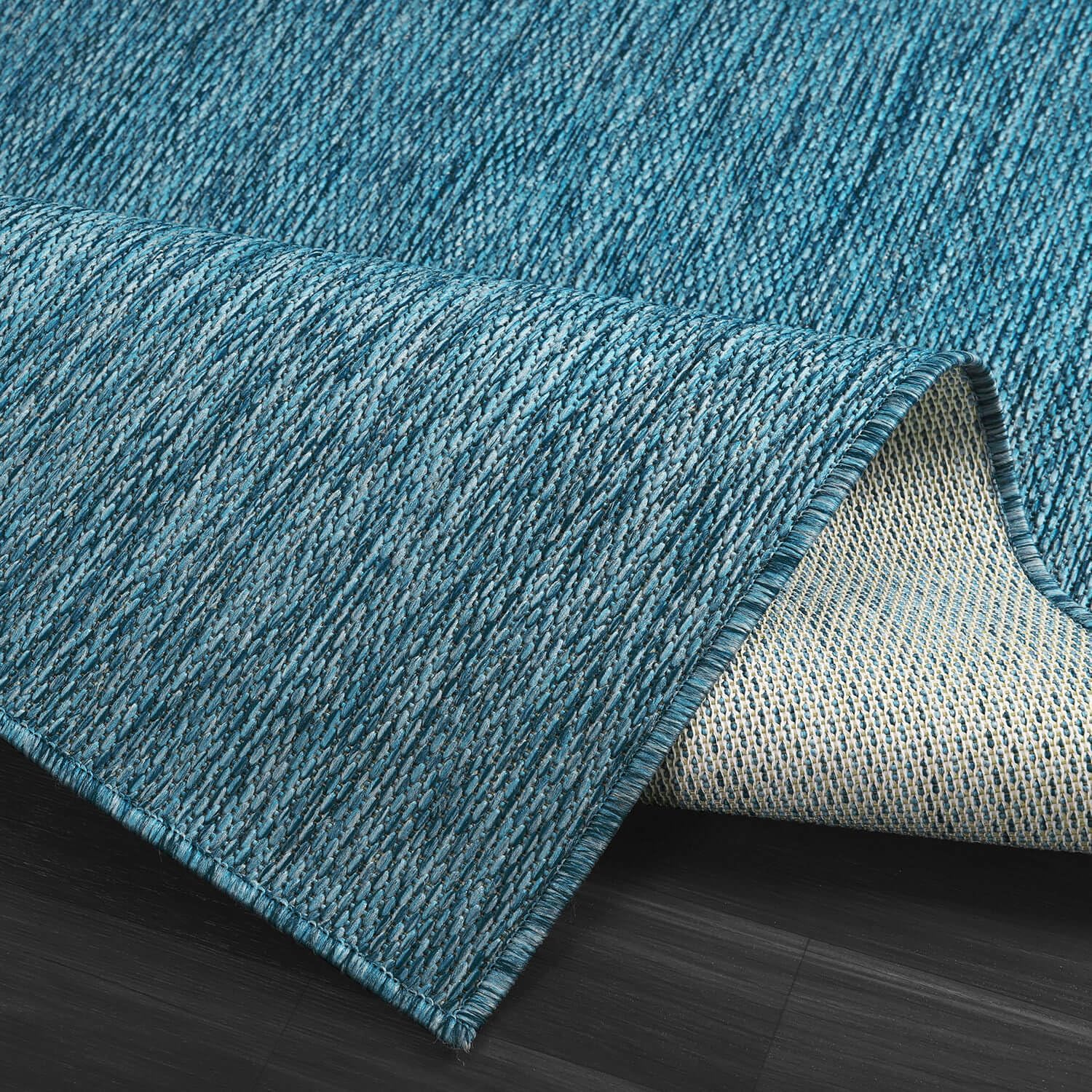 Solid Outdoor Rugs Aqua