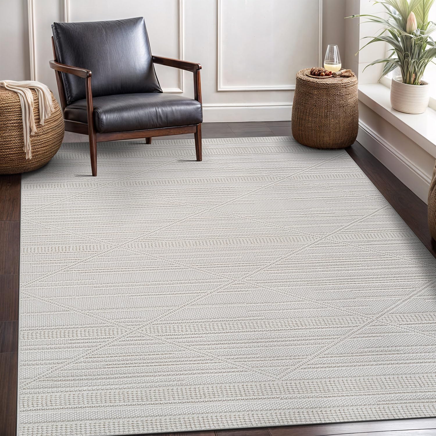 Micro Loop Area Rugs GY1 - White