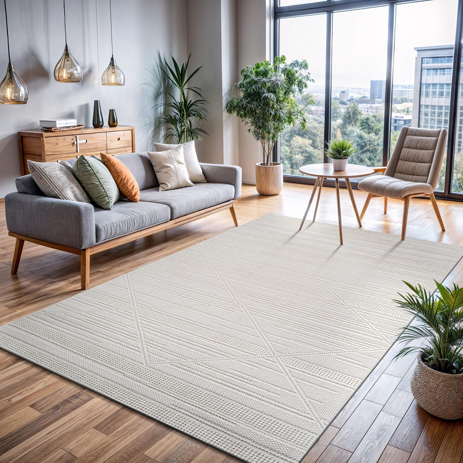 Micro Loop Area Rugs GY1 - White