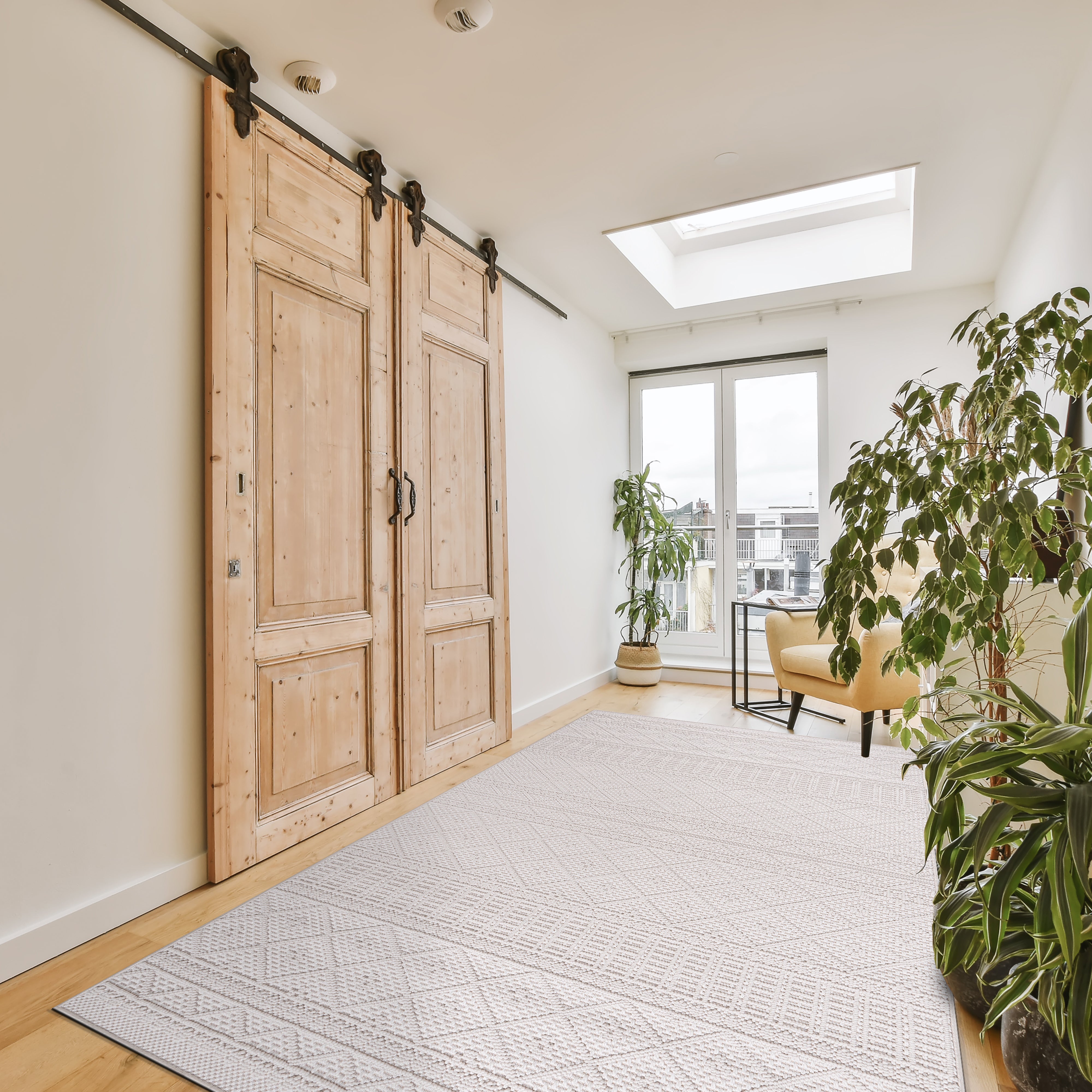 Micro Loop Area Rugs GY4 - White / Gray