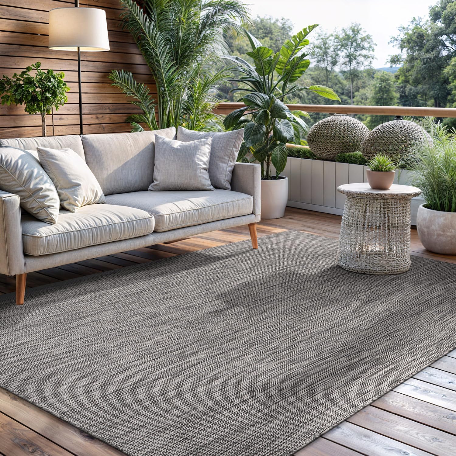 Solid Outdoor Rugs Gray