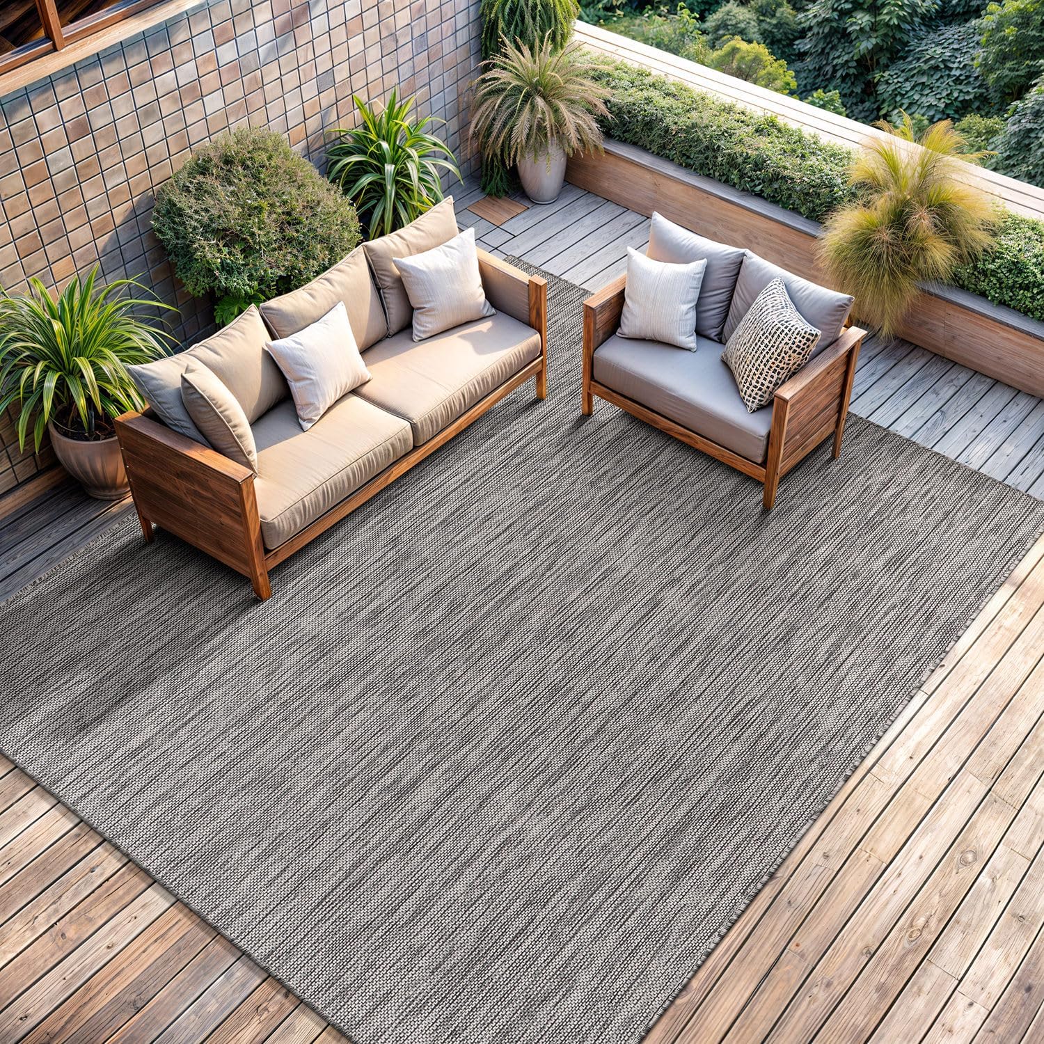 Solid Outdoor Rugs Gray