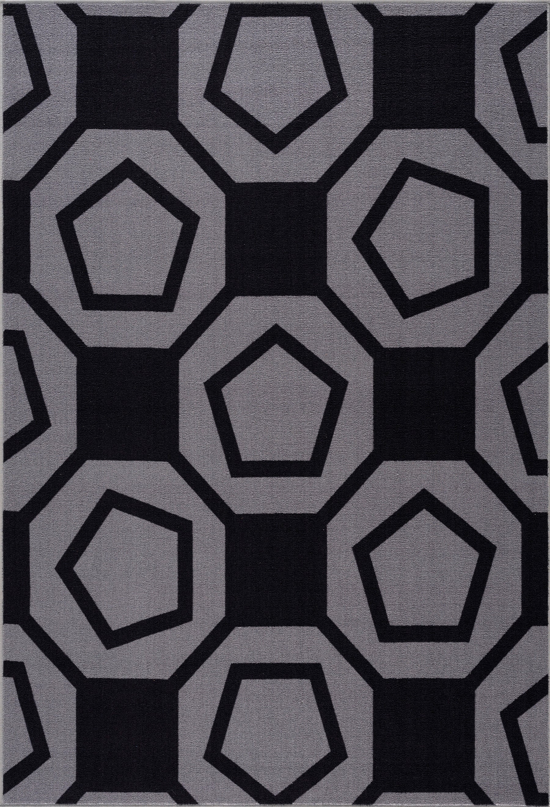 Ventura Geometric Indoor Area Rugs Black