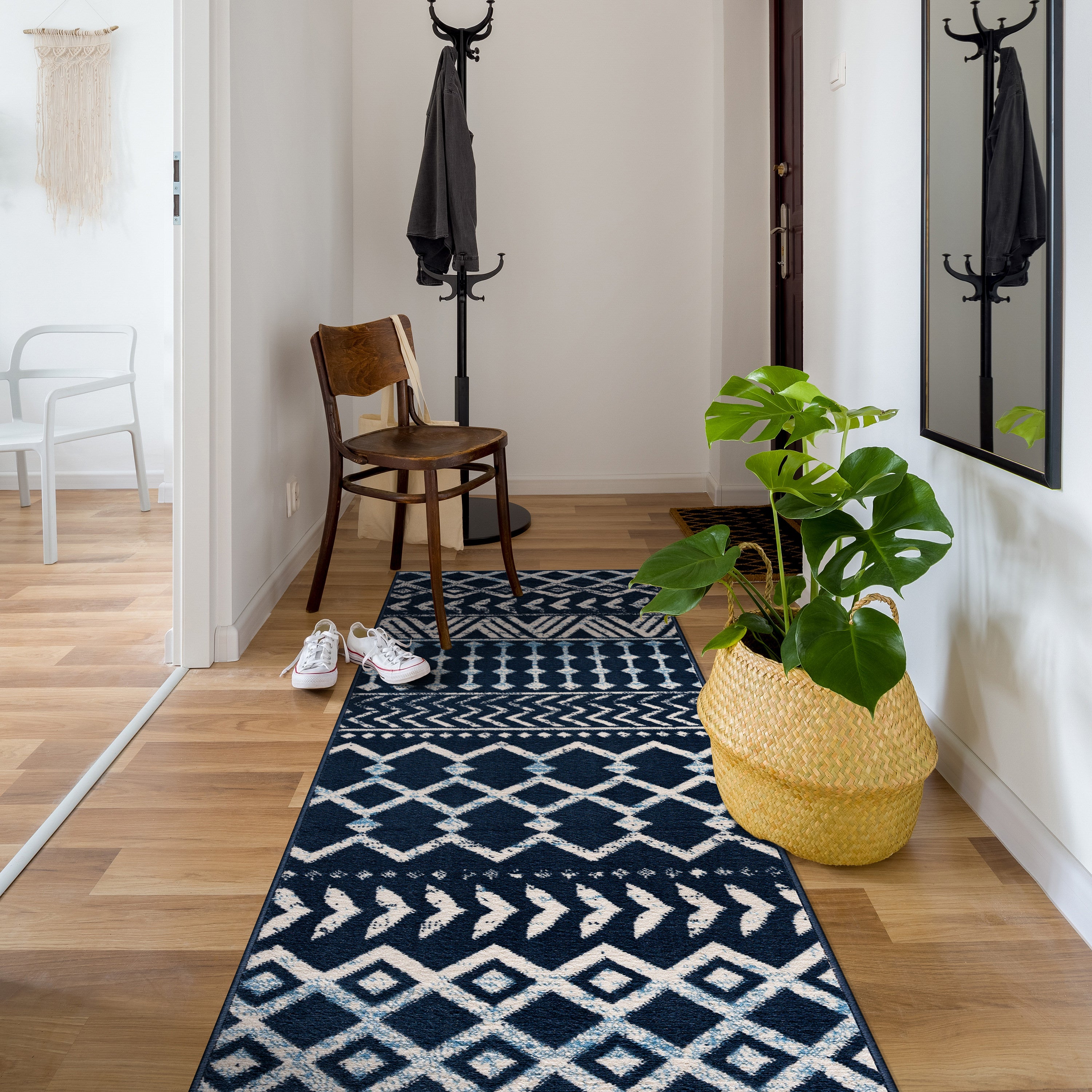 Crystal Boho Area Rugs Navy Blue