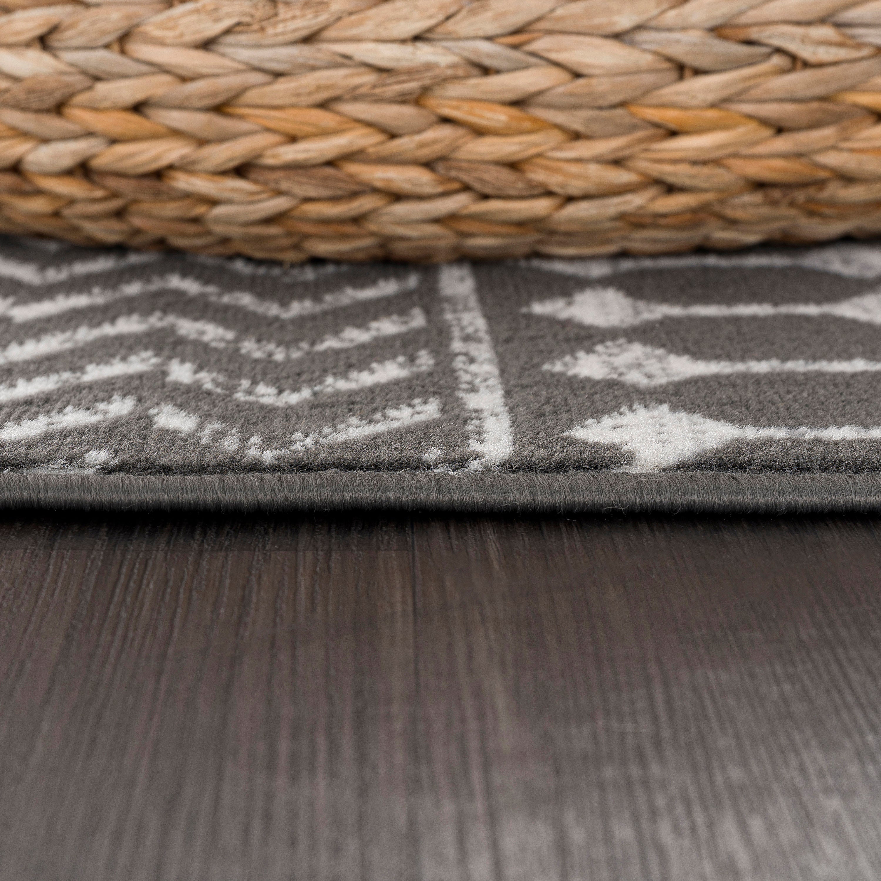 Crystal Boho Area Rugs Dark Grey