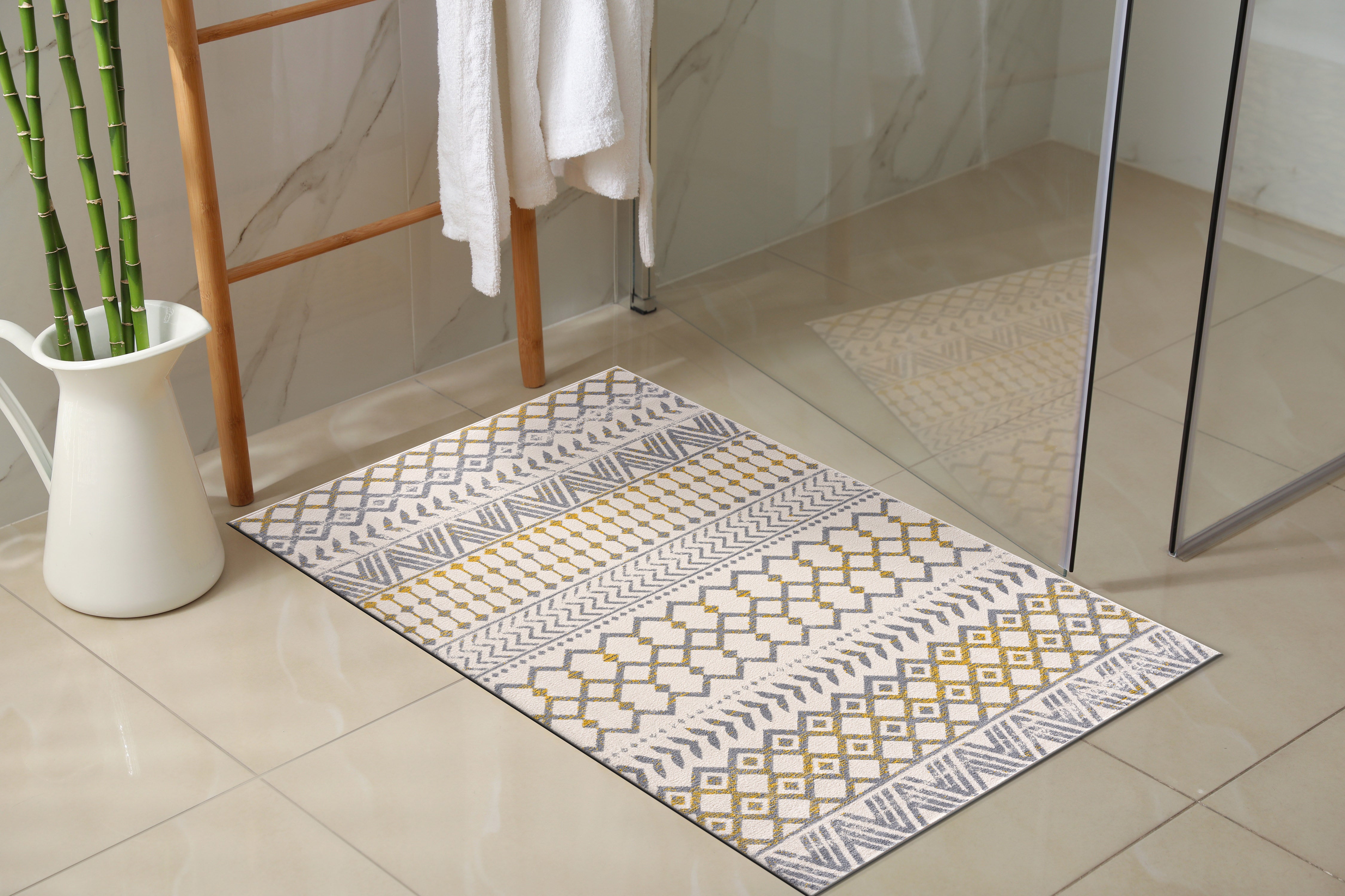 Crystal Boho Area Rugs Yellow