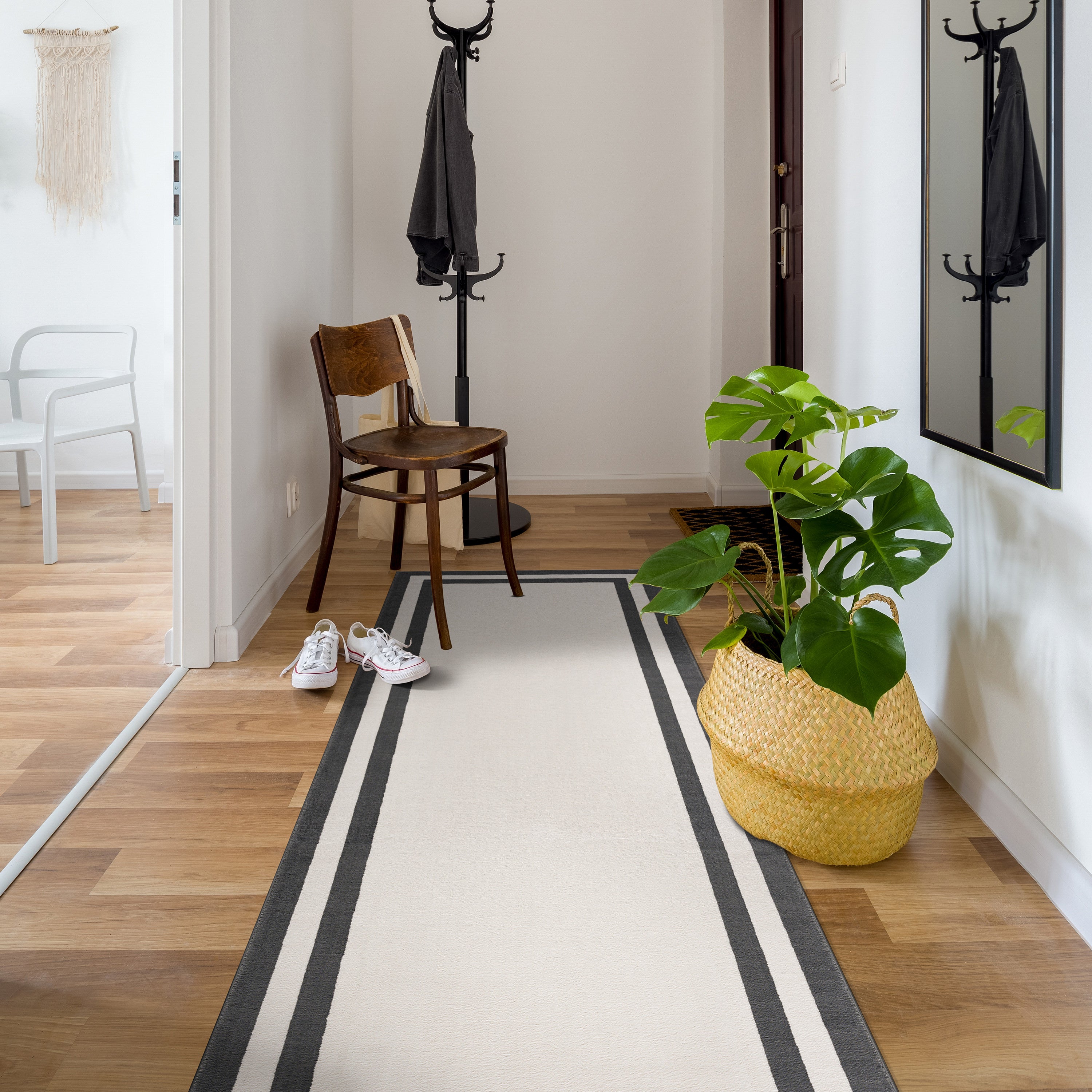 Crystal Bordered Area Rugs Cream