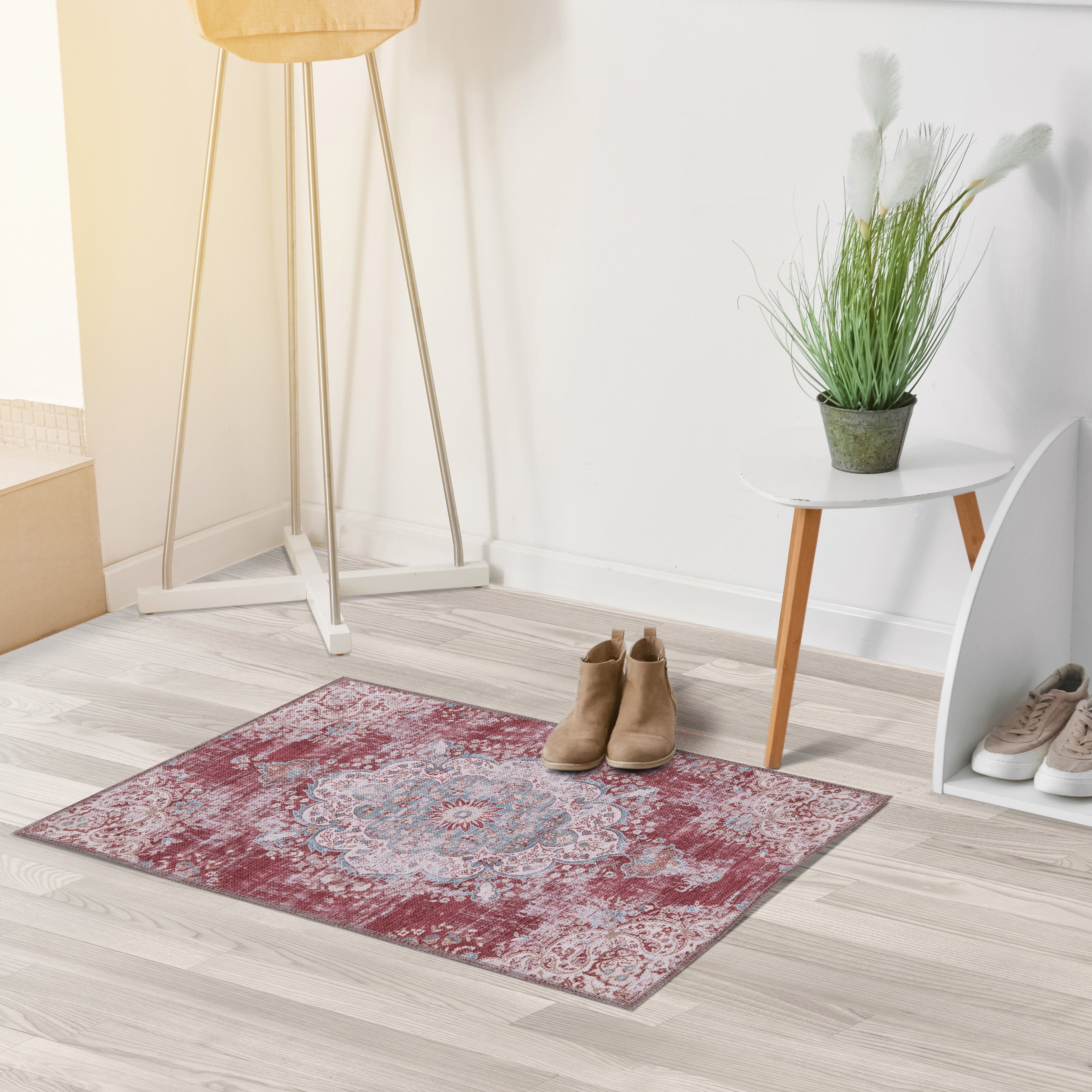 Distressed Indoor Area Rugs Rust Red