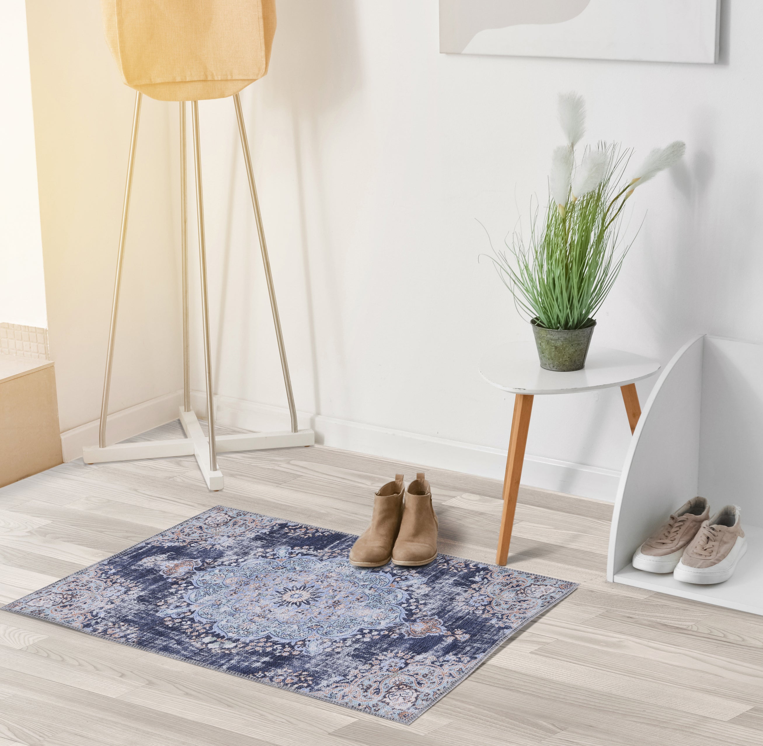 Distressed Area Rugs Navy Blue