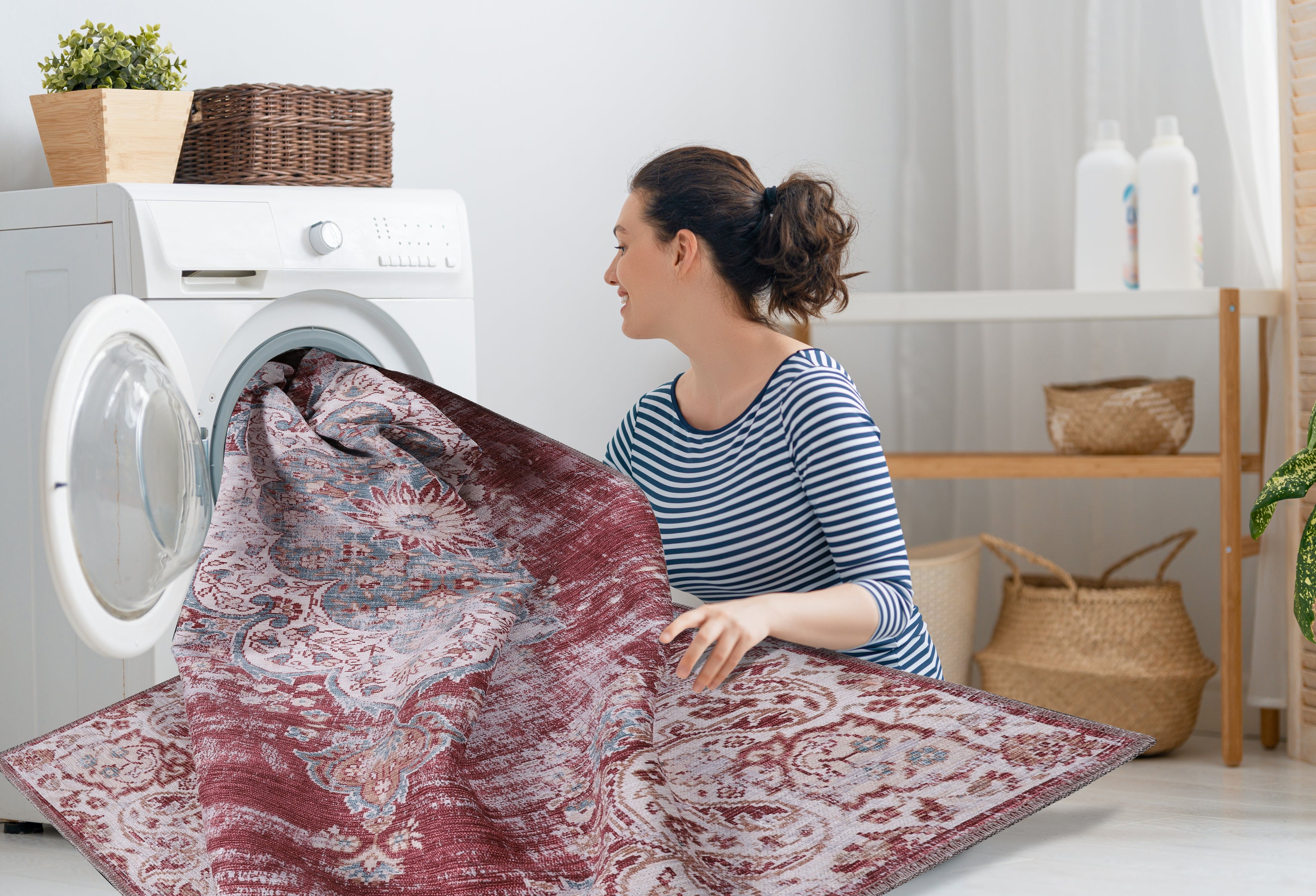 Distressed Indoor Area Rugs Rust Red