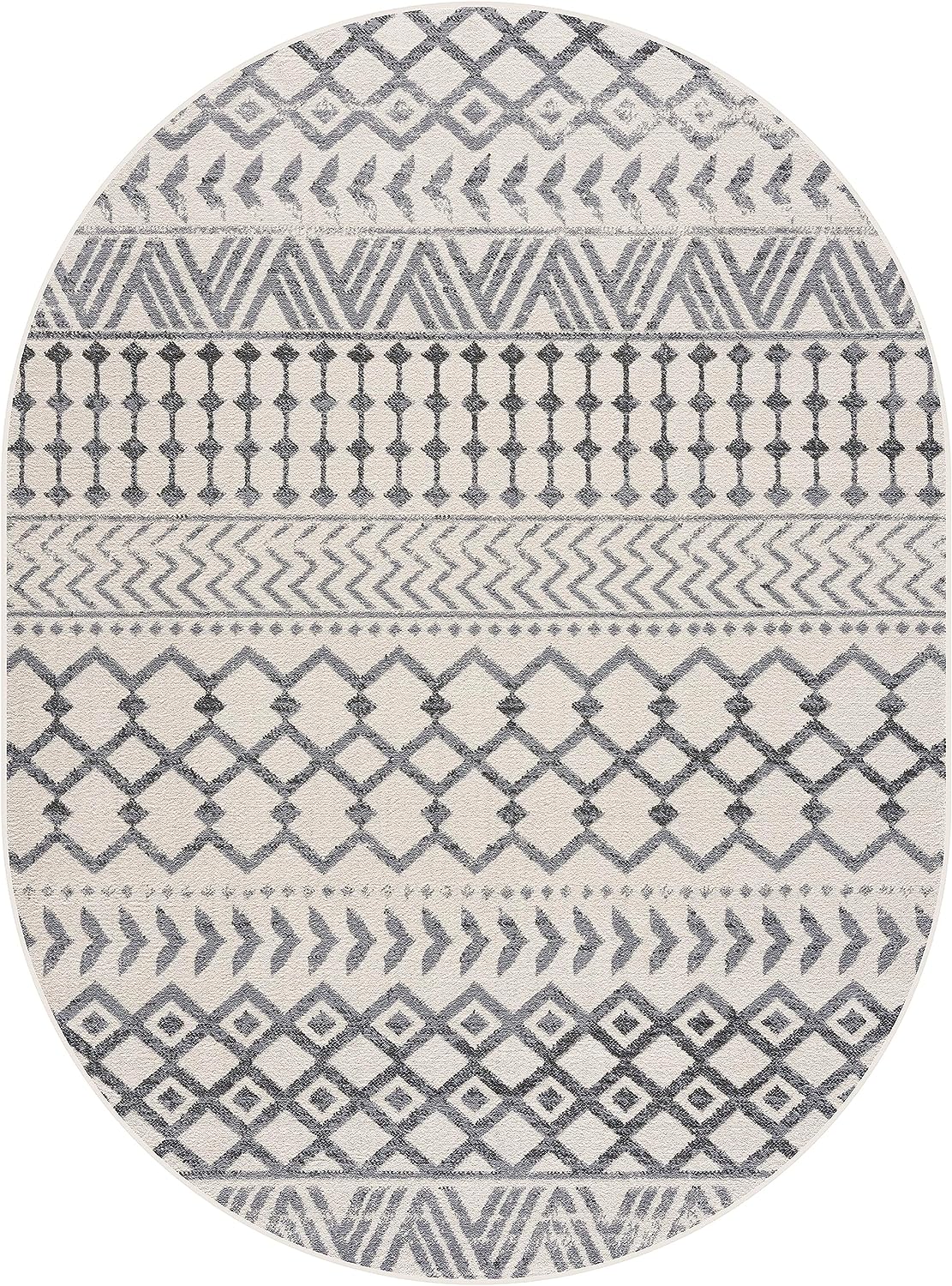 Crystal Boho Area Rugs Grey