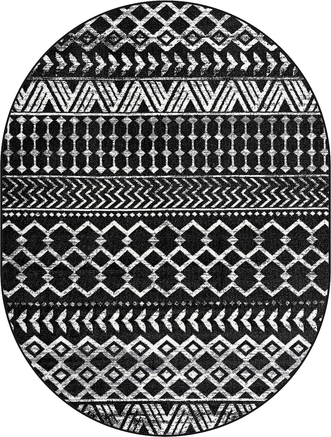 Crystal Boho Area Rugs Black